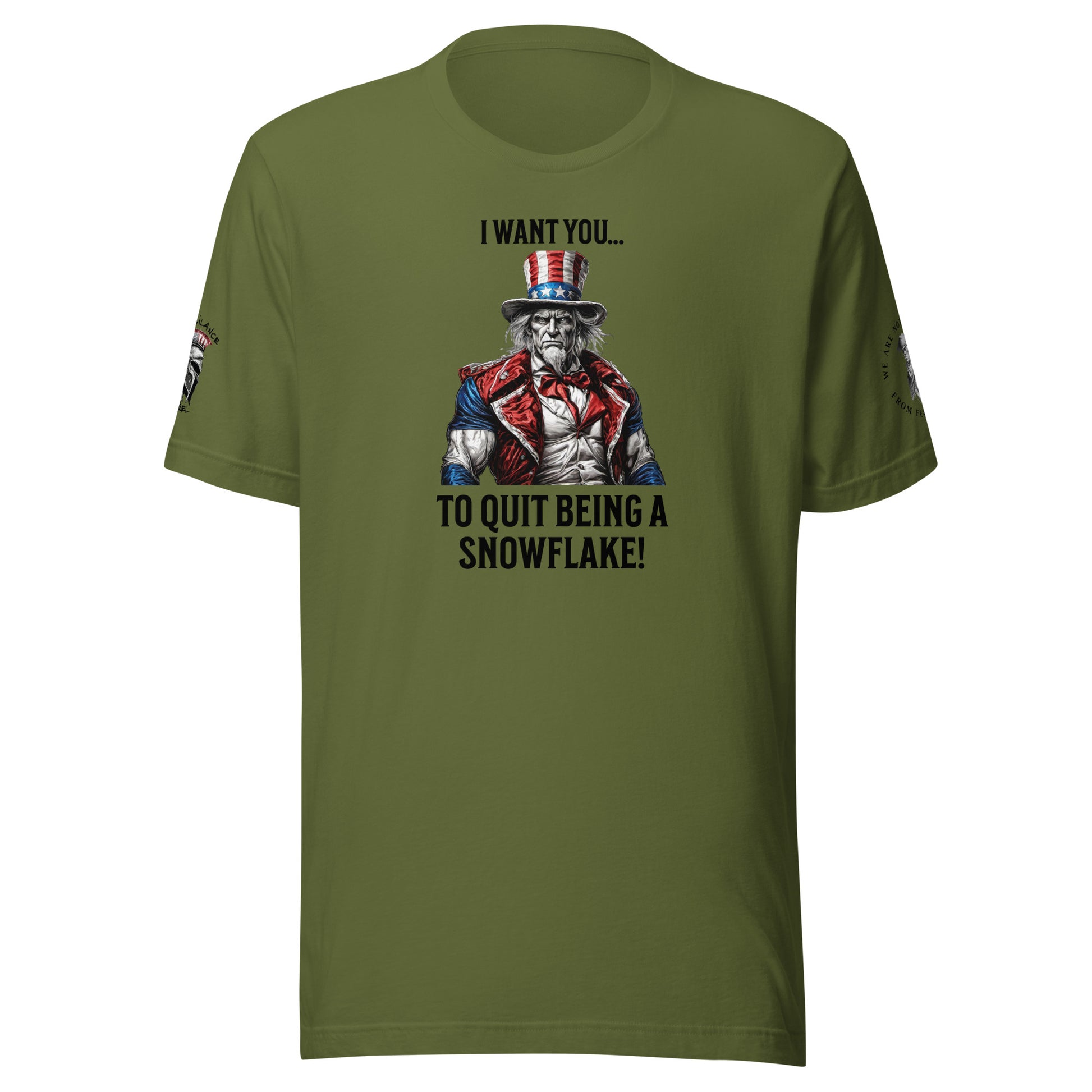 Swole Uncle Sam (logo and minuteman sleeve) Limited Men's T-Shirt Olive