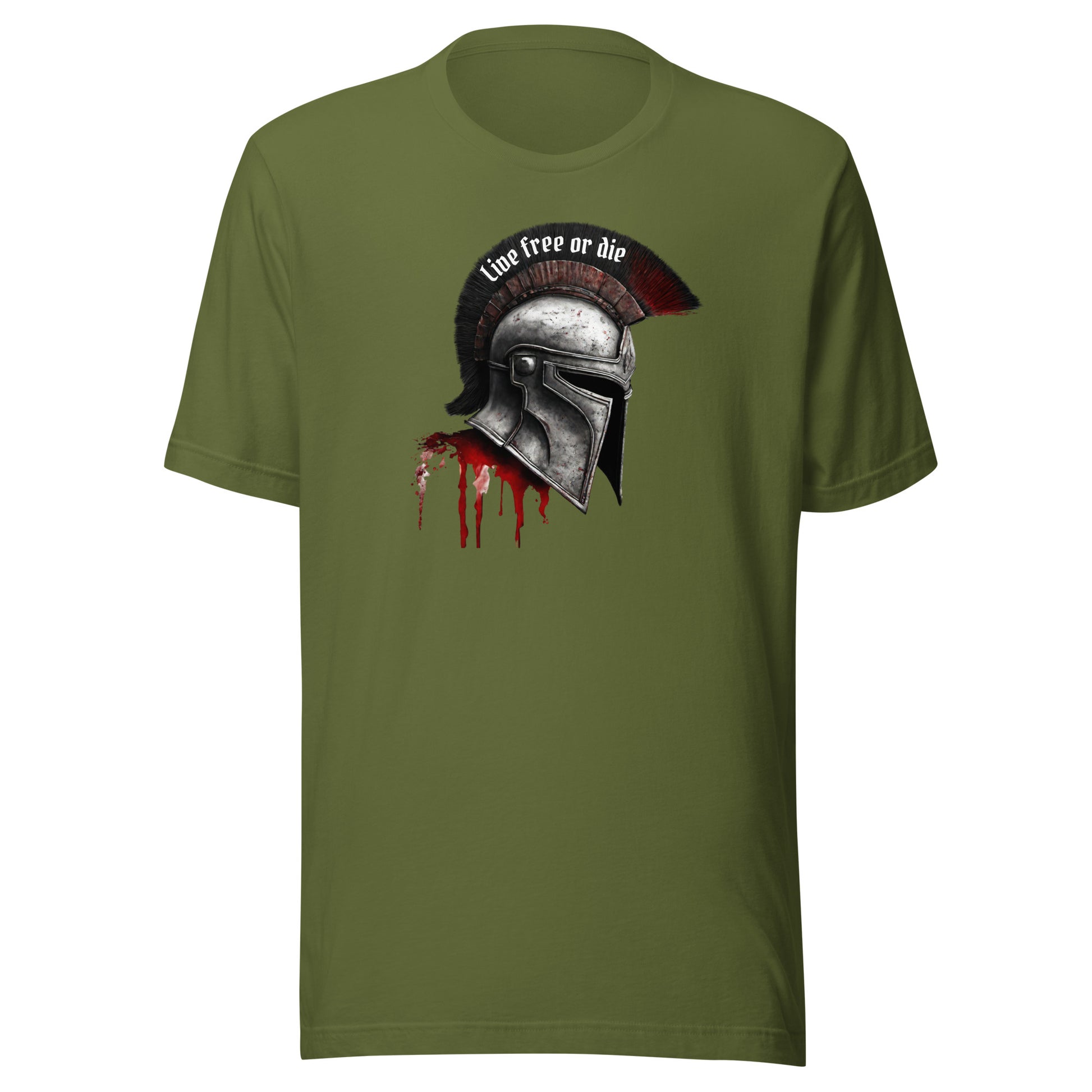 Live Free Spartan Men's Graphic T-Shirt Olive