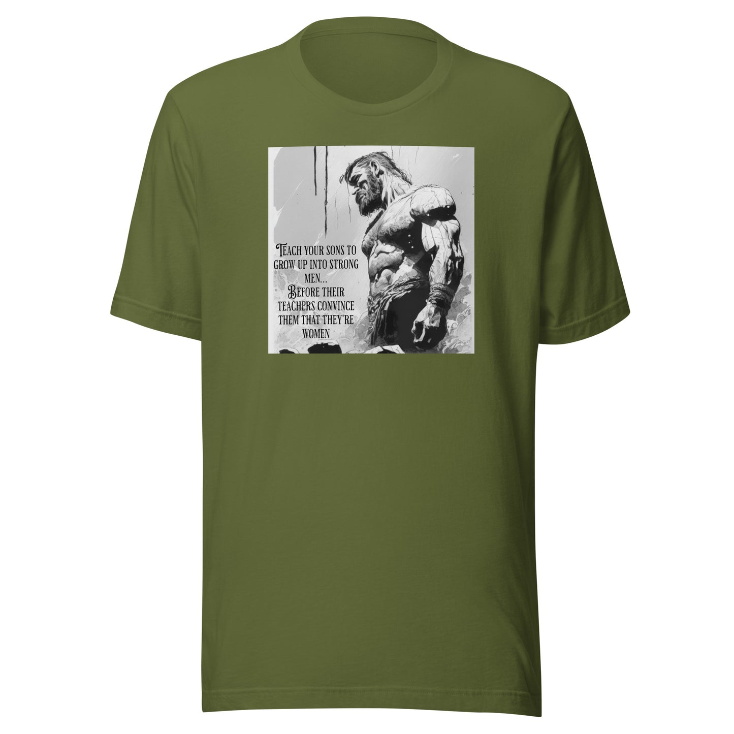 Raise Strong Men Graphic Men's T-Shirt Olive