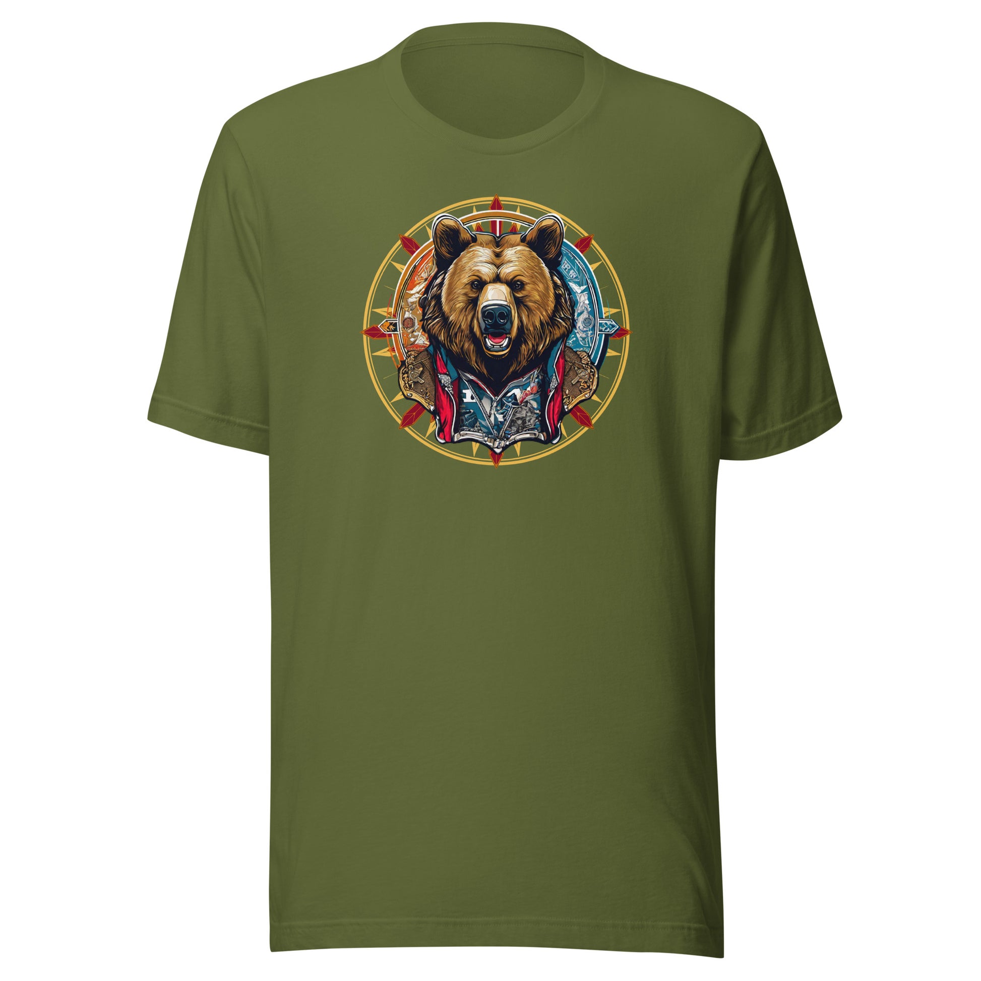 Bear Emblem Men's Graphic T-Shirt Olive