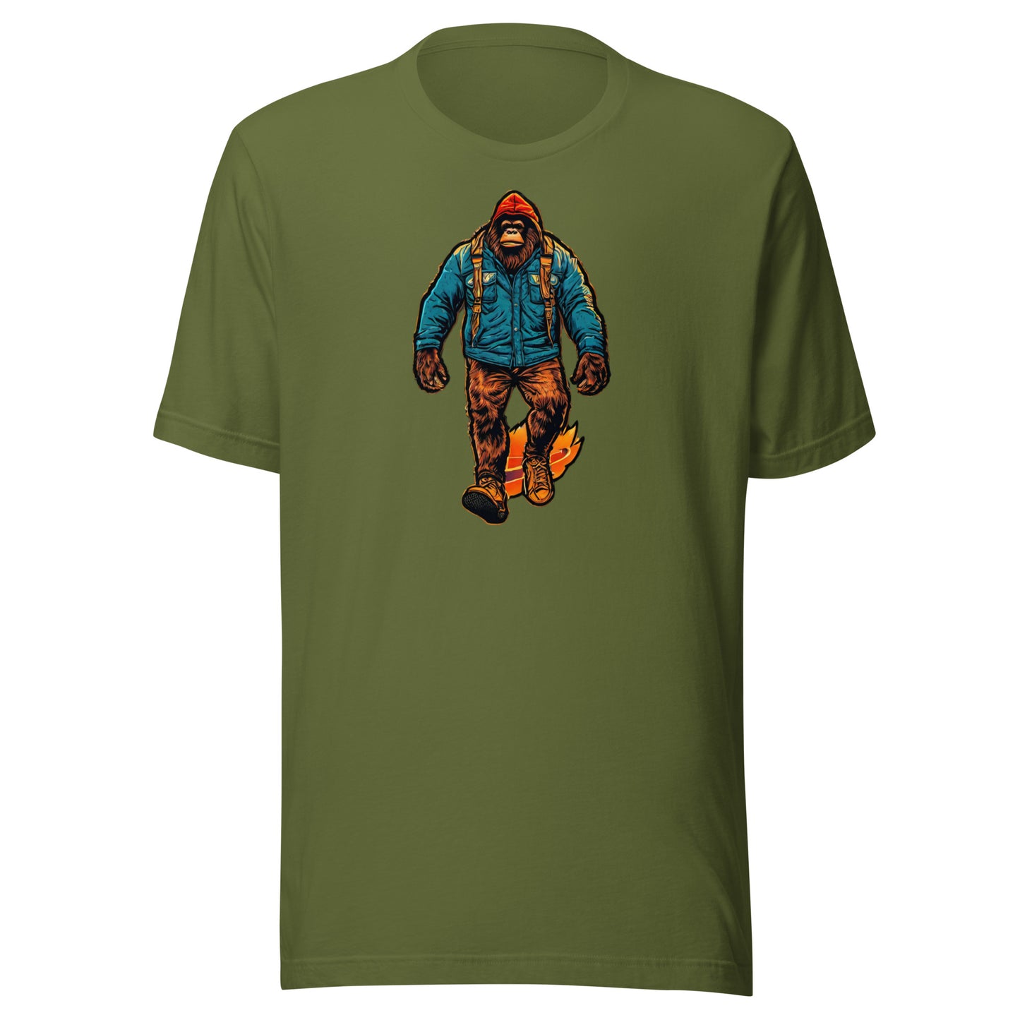 Bigfoot on a Hike Men's T-Shirt Olive
