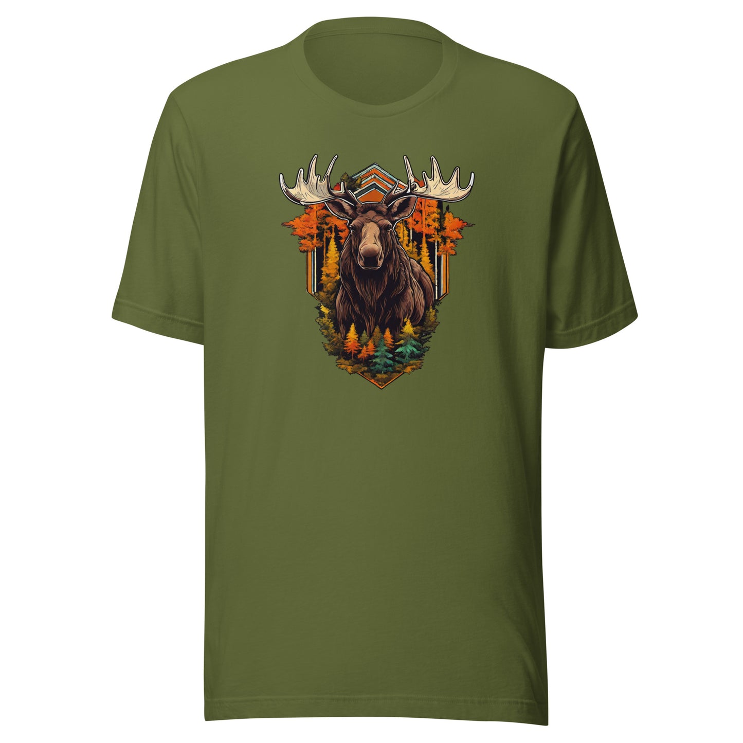Moose & Forest Emblem Men's T-Shirt Olive