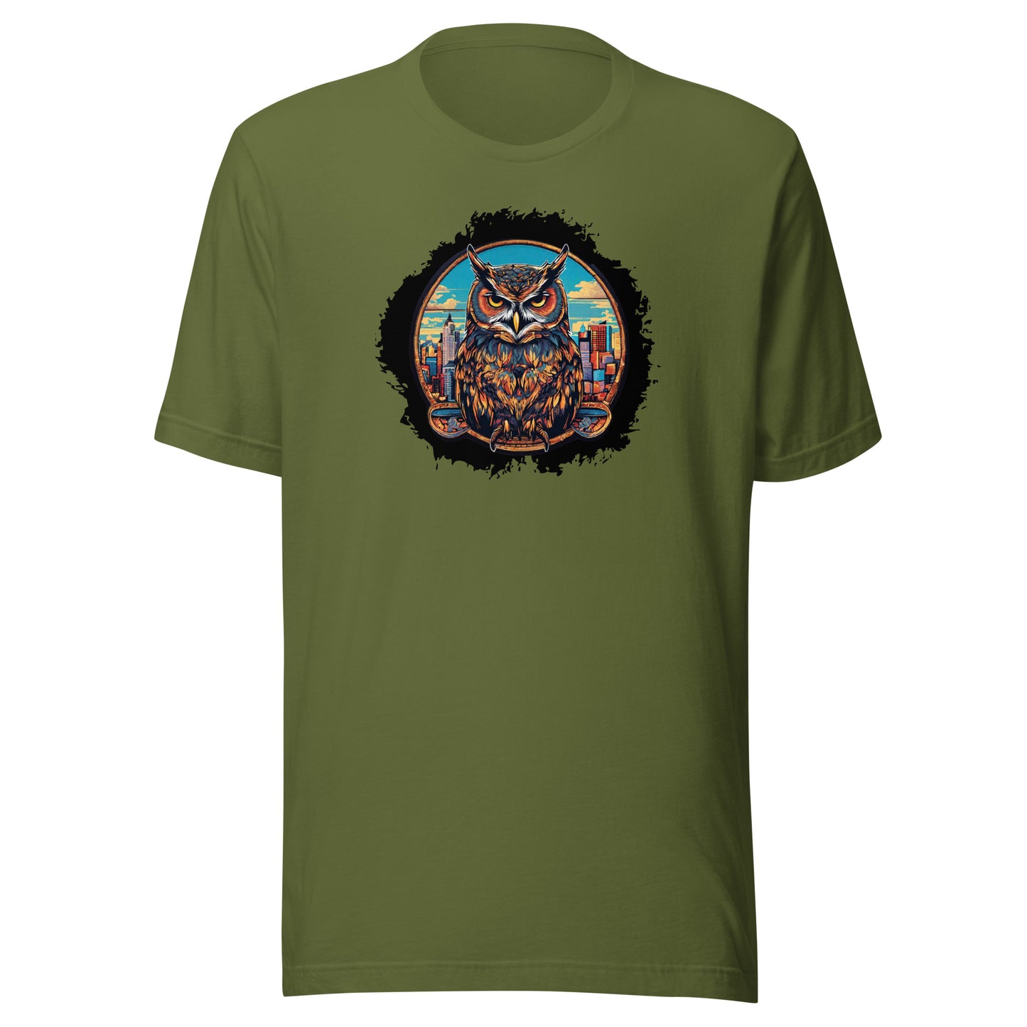 Owl in the City Emblem T-Shirt Olive