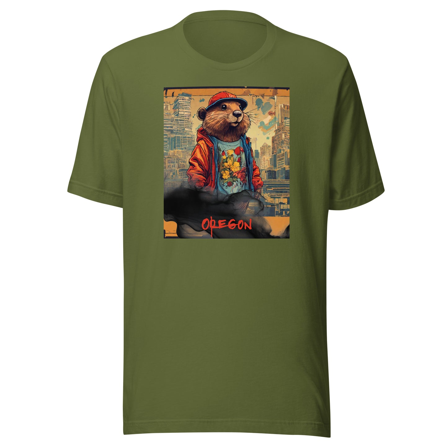 Urban Oregon Beaver Men's T-Shirt Olive