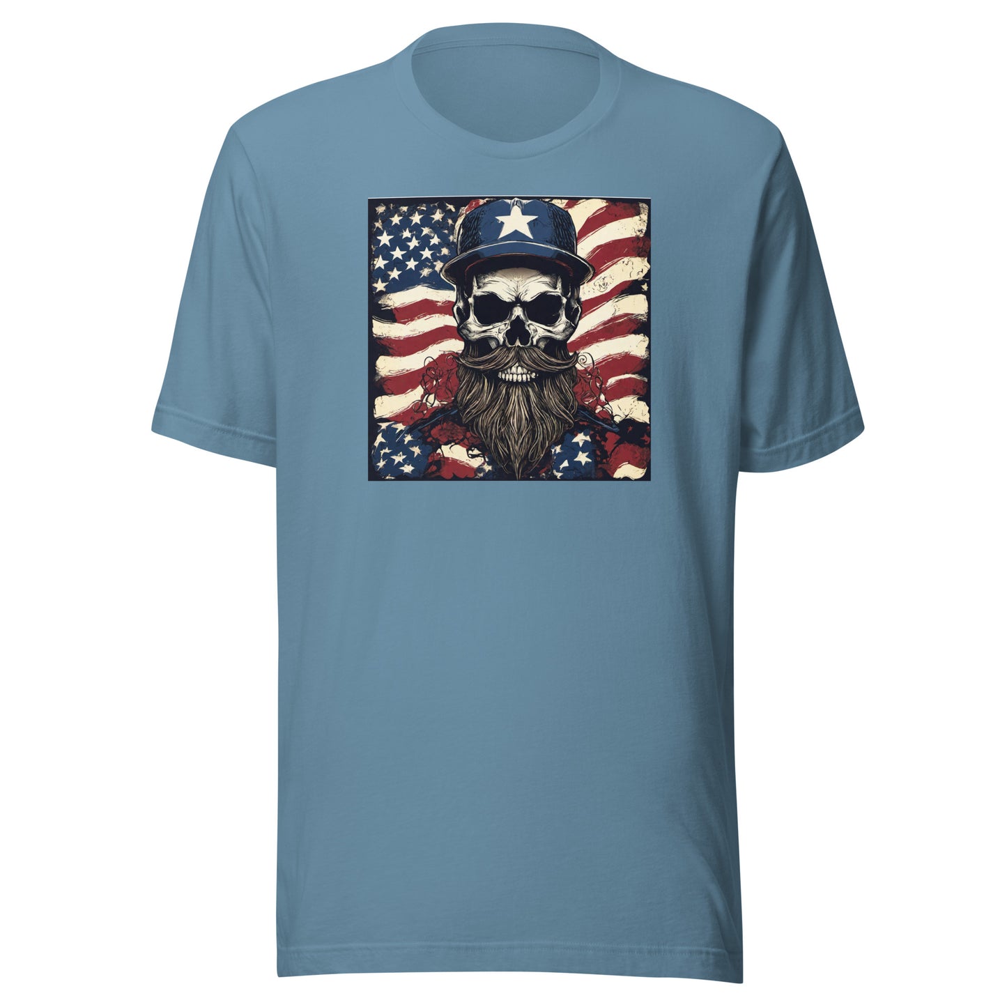 Handsome American Reaper Graphic T-Shirt Steel Blue