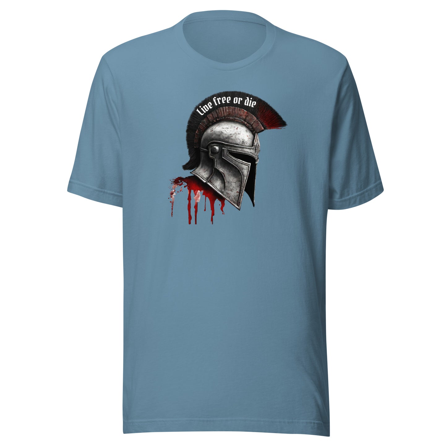 Live Free Spartan Men's Graphic T-Shirt Steel Blue