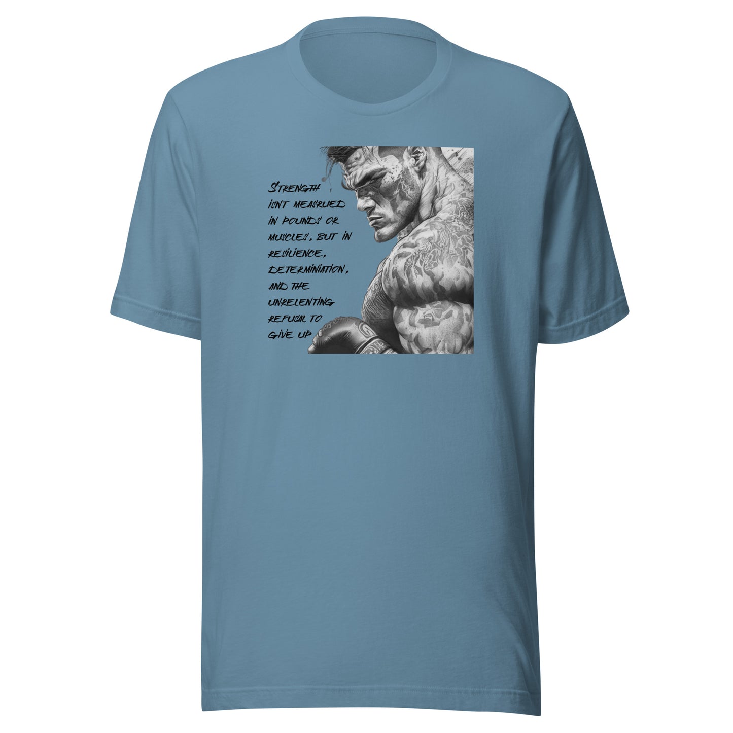 Strength and Determination Men's Graphic T-Shirt Steel Blue