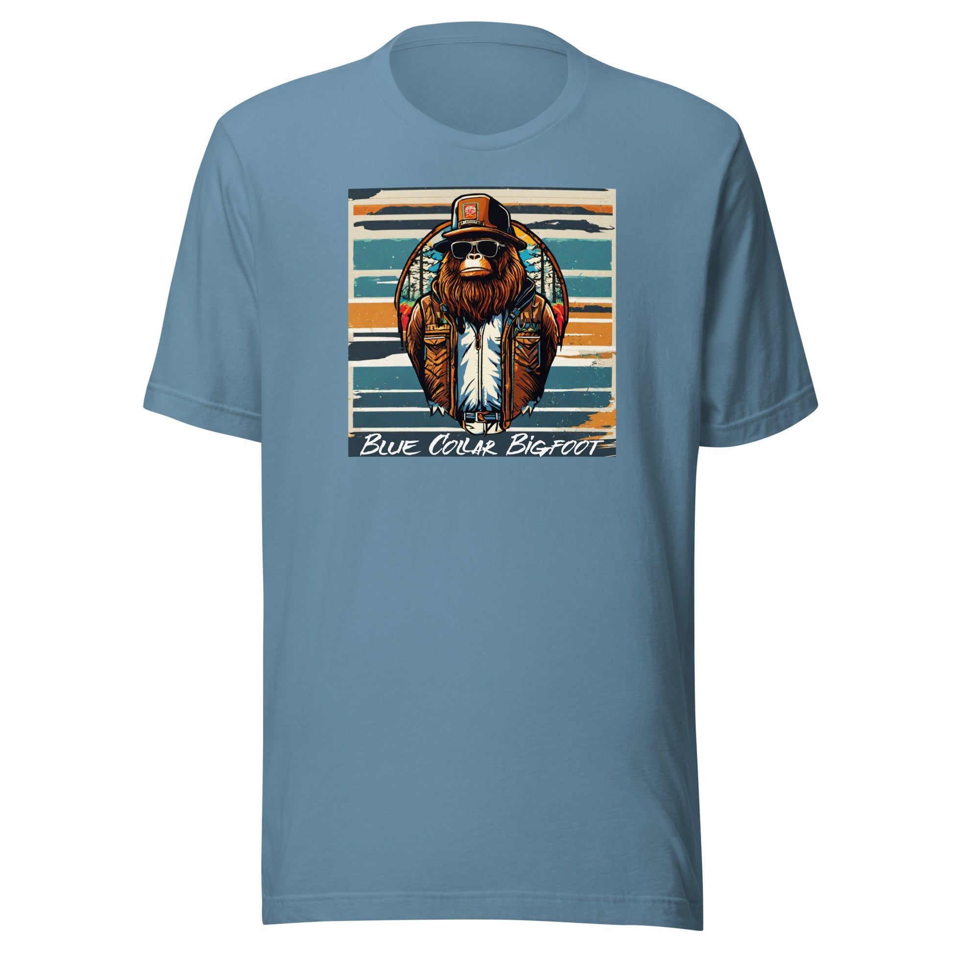 Blue-Collar Bigfoot Men's Graphic T-Shirt Steel Blue
