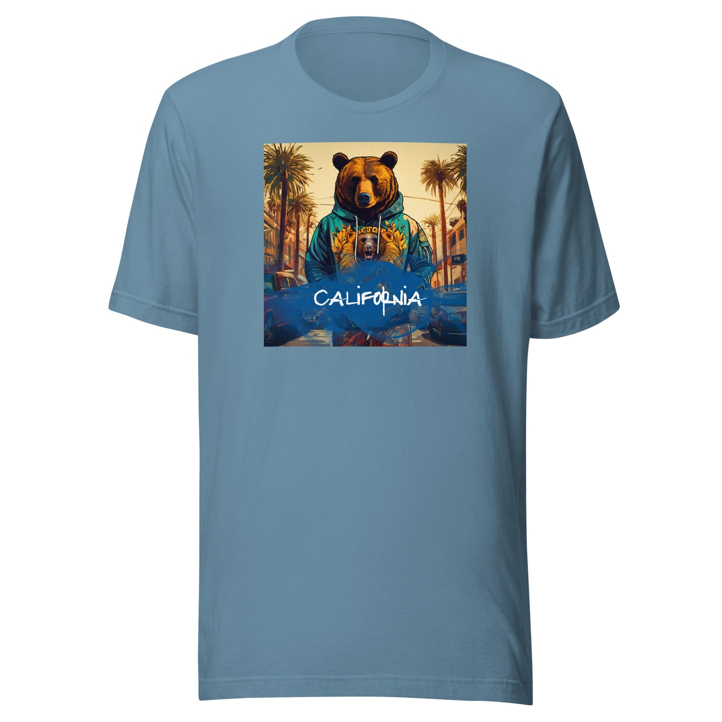 California Bear Men's T-Shirt Steel Blue