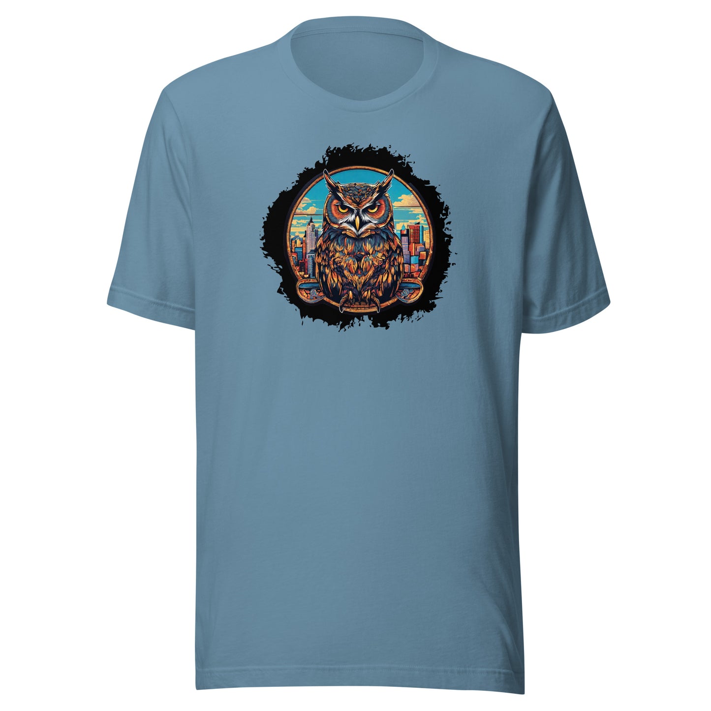 Owl in the City Emblem T-Shirt Steel Blue