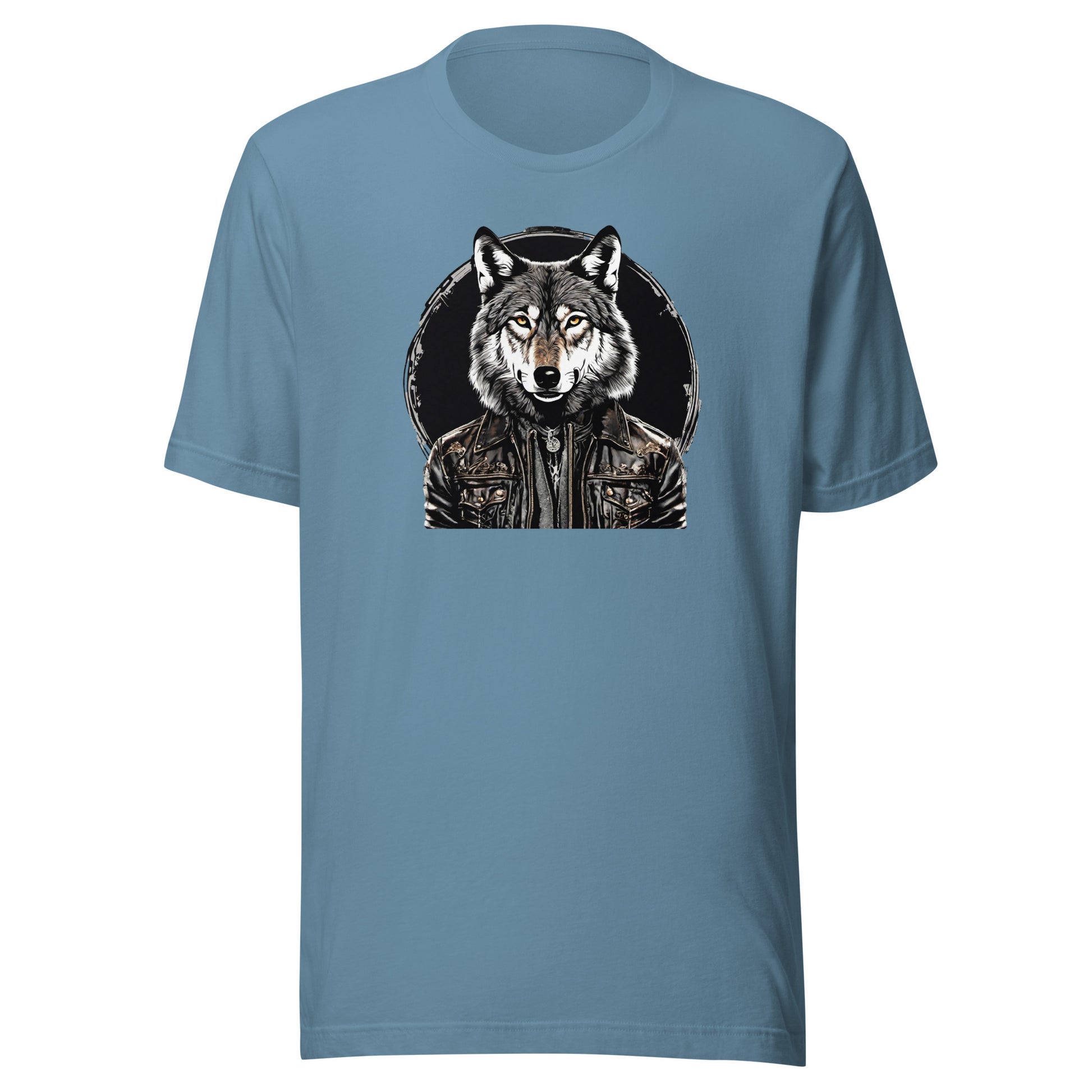 Golden-Eyed Lone Wolf Men's T-Shirt Steel Blue