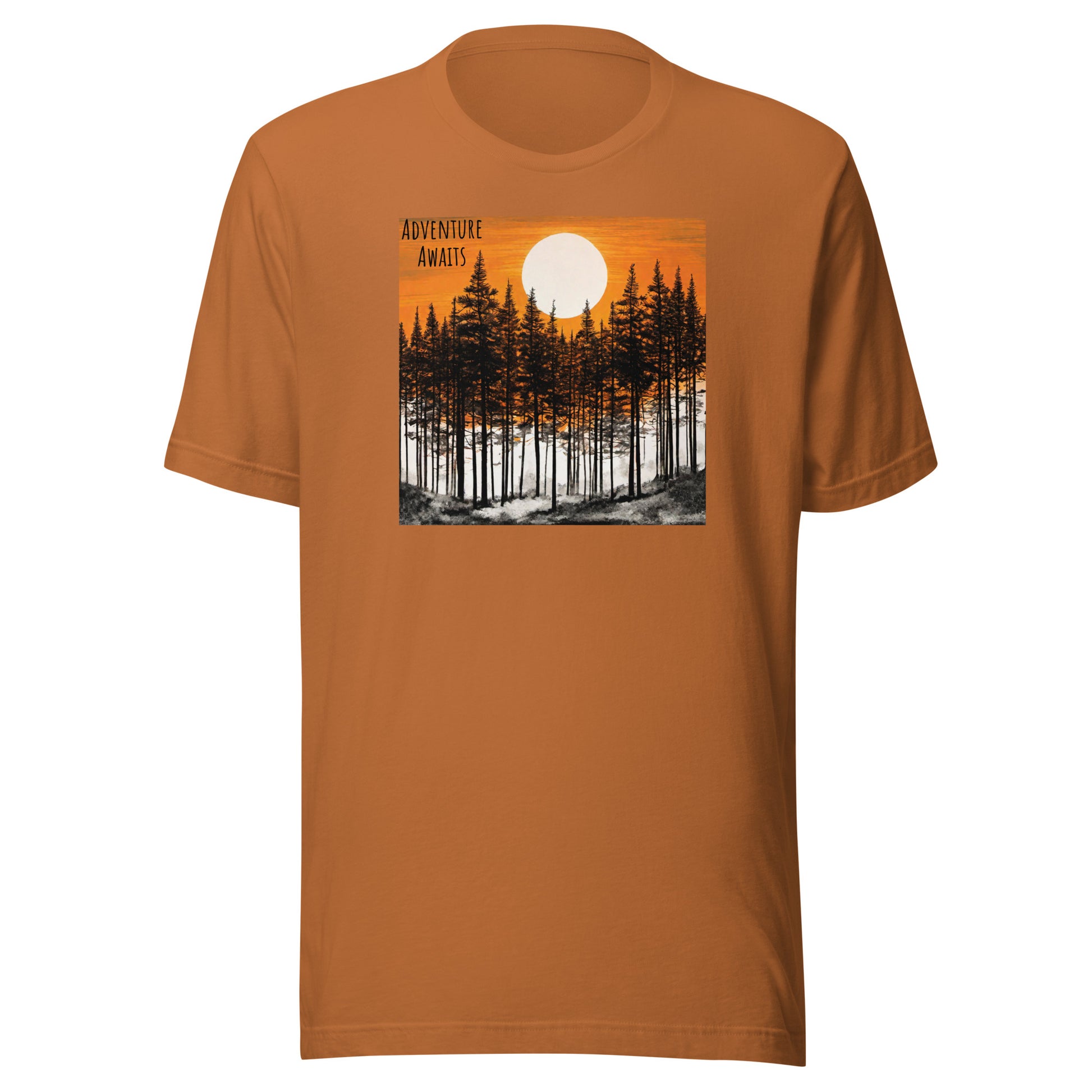 Adventure Awaits at Sunrise Men's Camping T-Shirt Toast