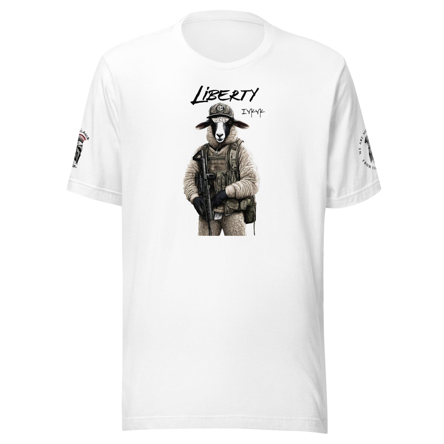 Liberty Lamb IYKYK (logo & minuteman sleeve) Limited Men's T-Shirt White