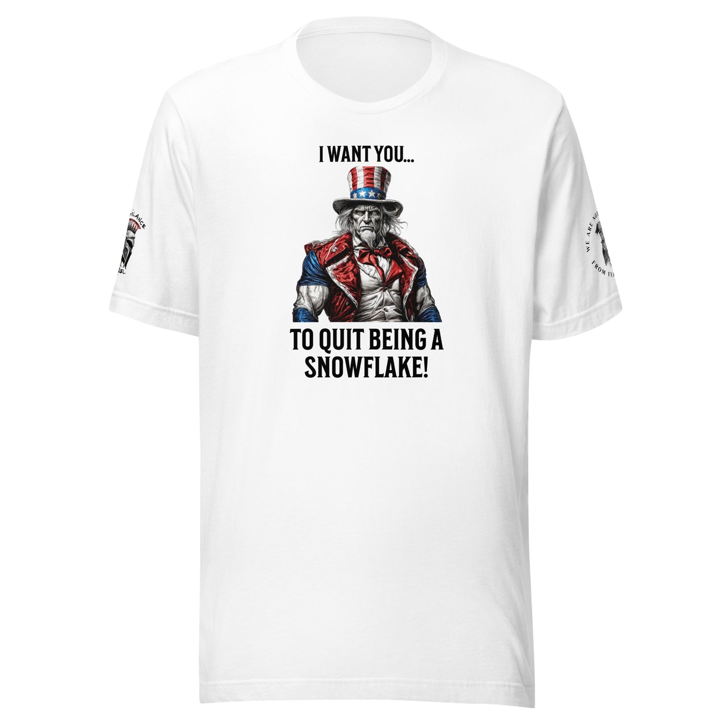 Swole Uncle Sam (logo and minuteman sleeve) Limited Men's T-Shirt White