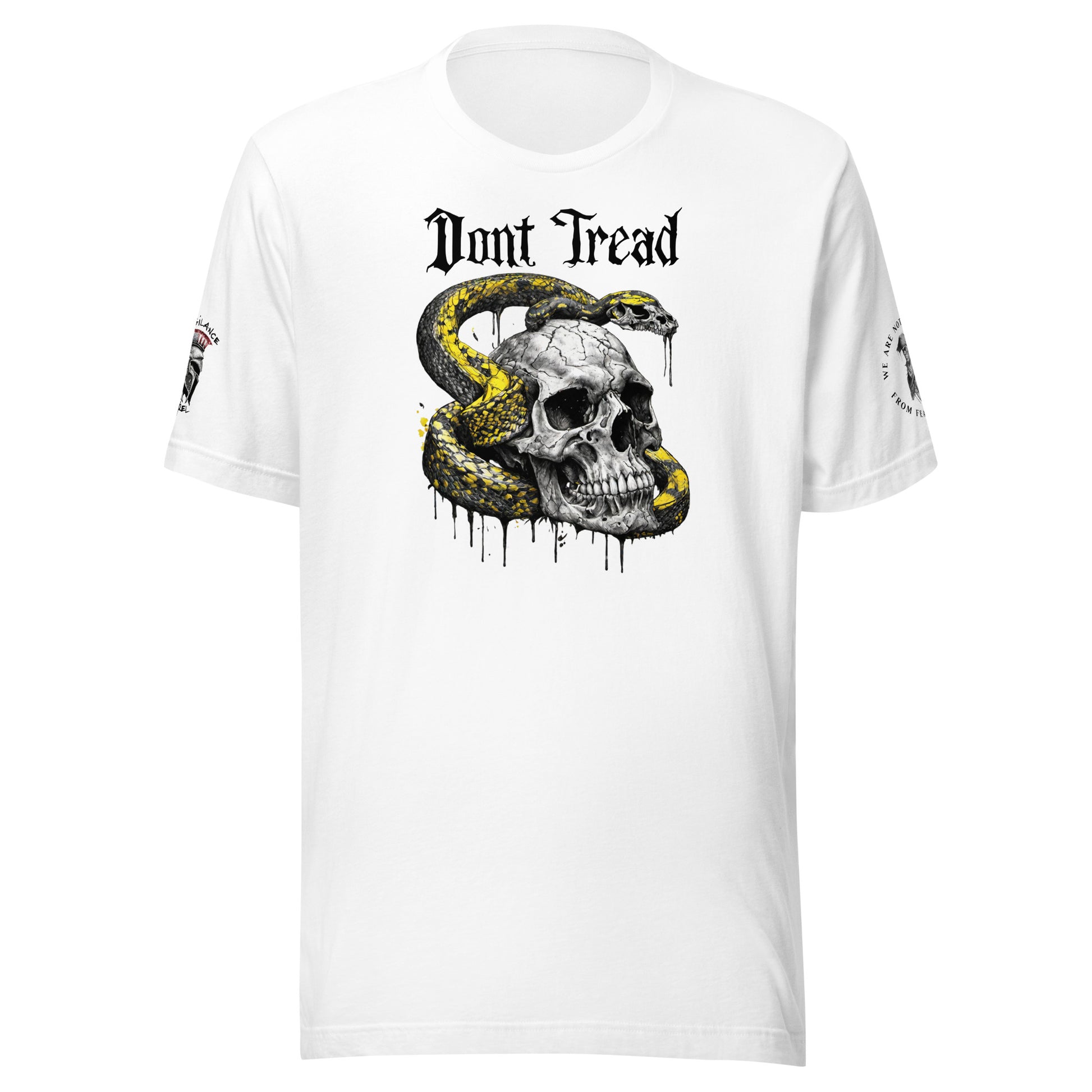Don't Tread on Me Skull & Snake (logo & minuteman sleeve) Limited T-Shirt White