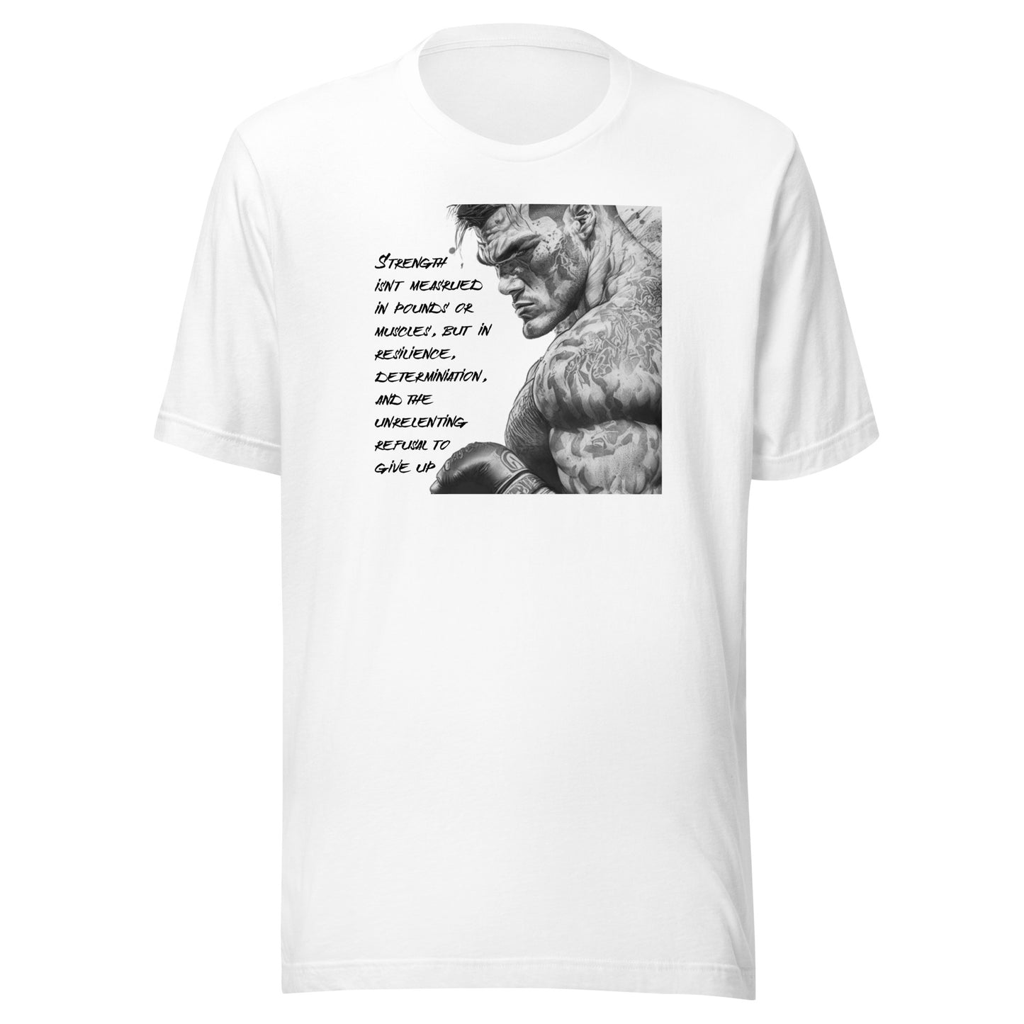 Strength and Determination Men's Graphic T-Shirt White