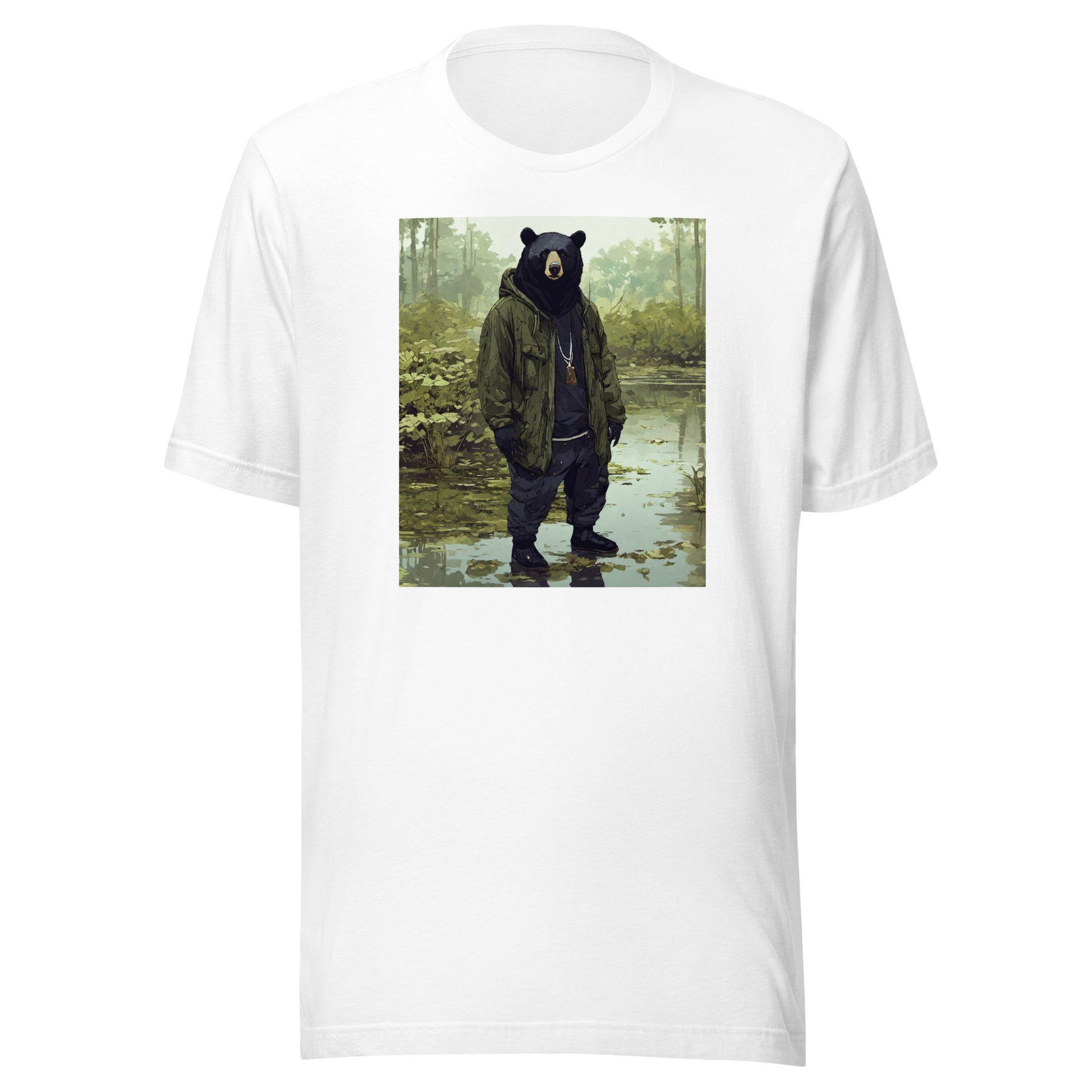 Stoic Black Bear Men's Graphic T-Shirt White