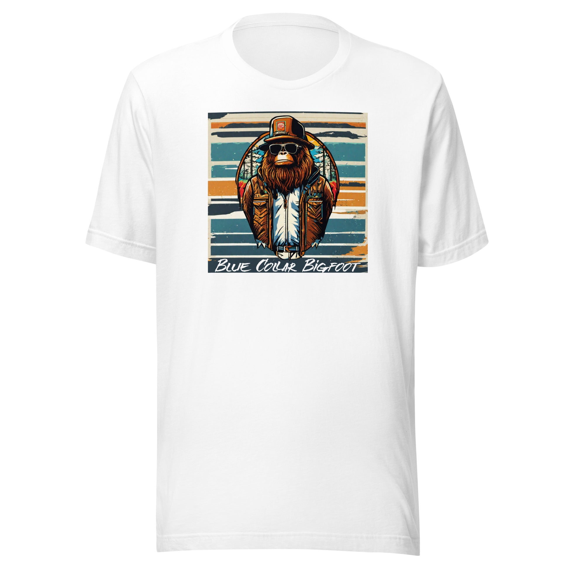 Blue-Collar Bigfoot Men's Graphic T-Shirt White