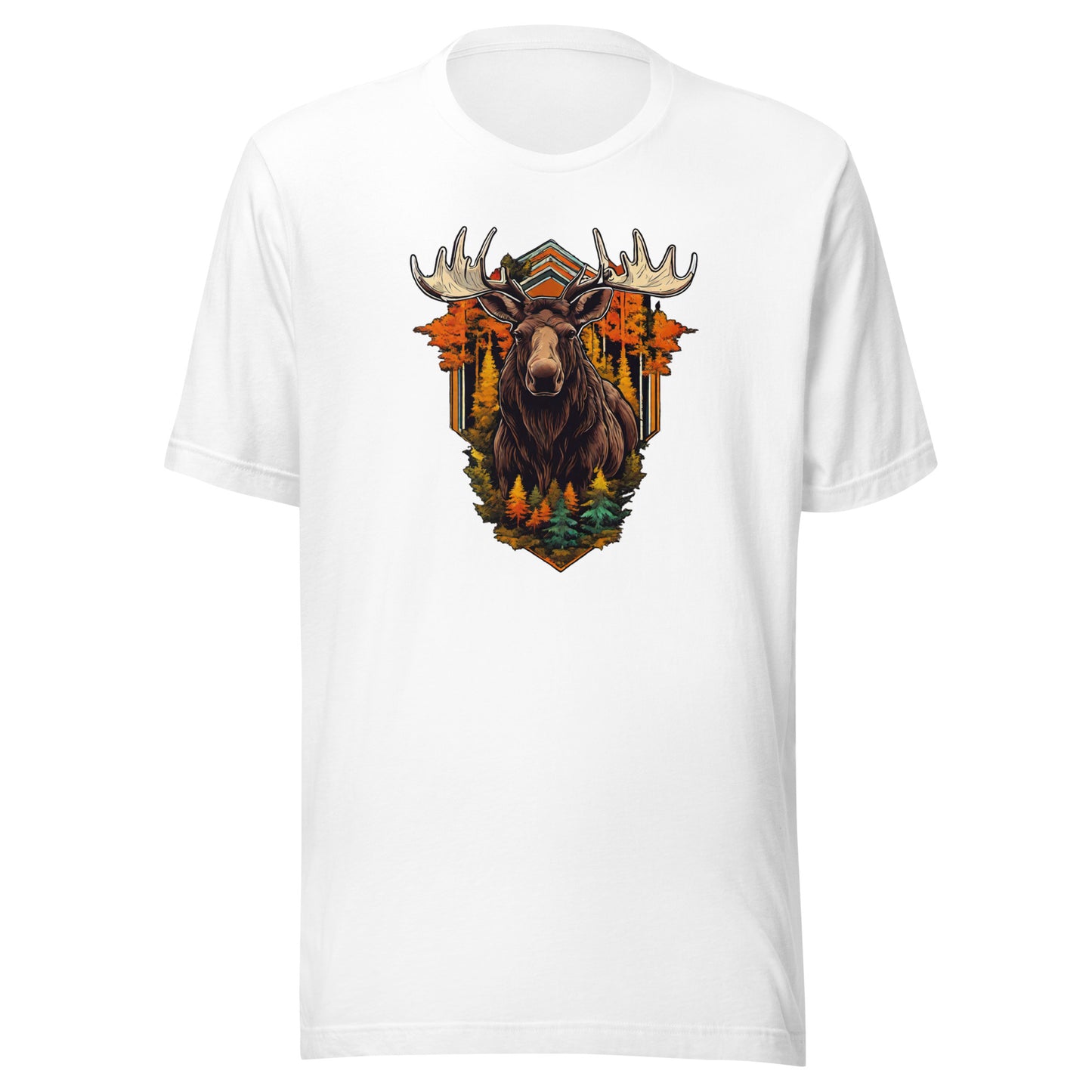 Moose & Forest Emblem Men's T-Shirt White