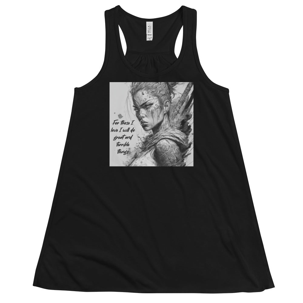 Great and Terrible Things Women's Flowy Racerback Tank Black