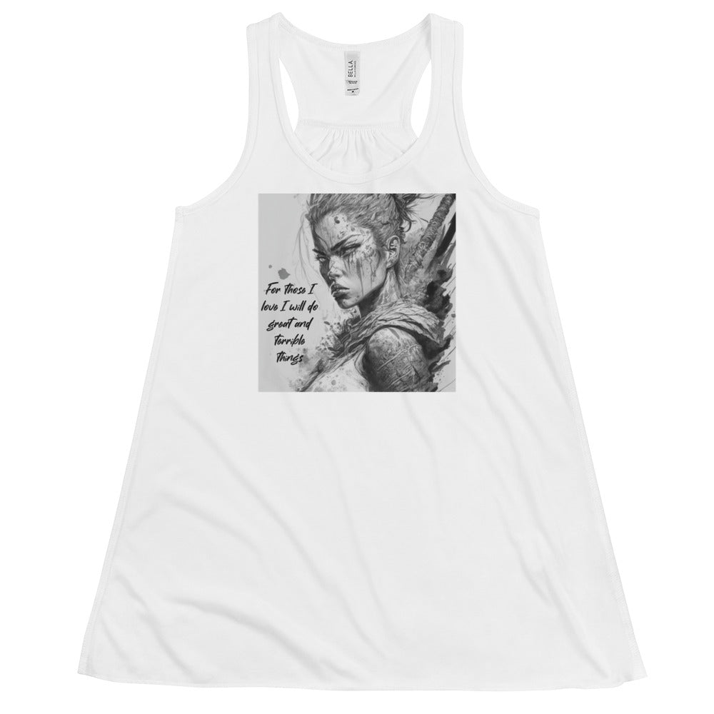Great and Terrible Things Women's Flowy Racerback Tank White