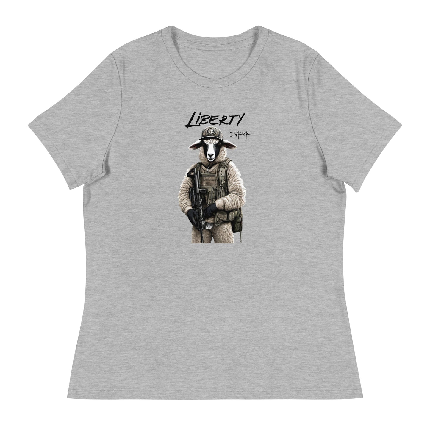 Liberty Lamb 2nd Amendment Women's Graphic T-Shirt Athletic Heather