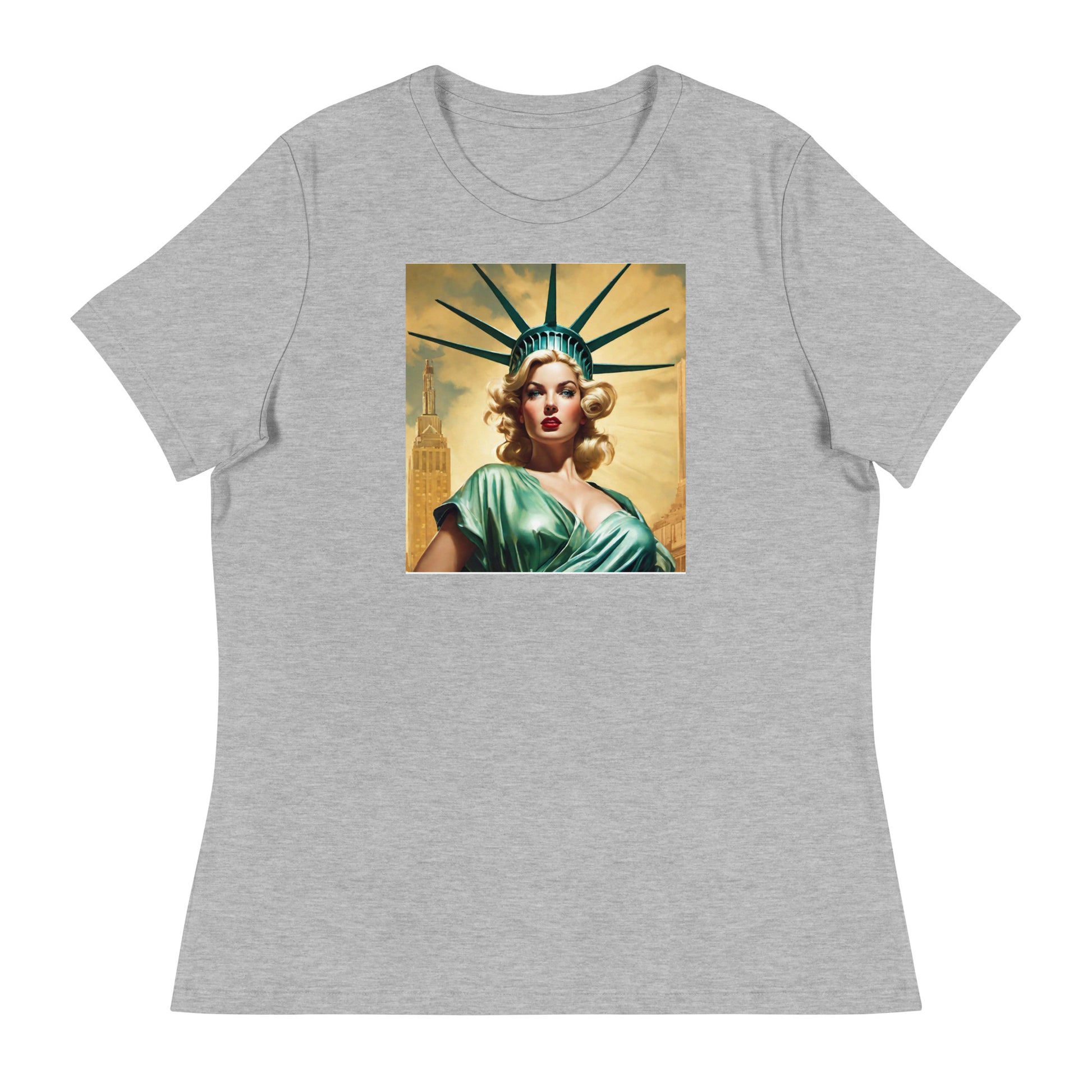 Beautiful Lady Liberty Women's T-Shirt Athletic Heather