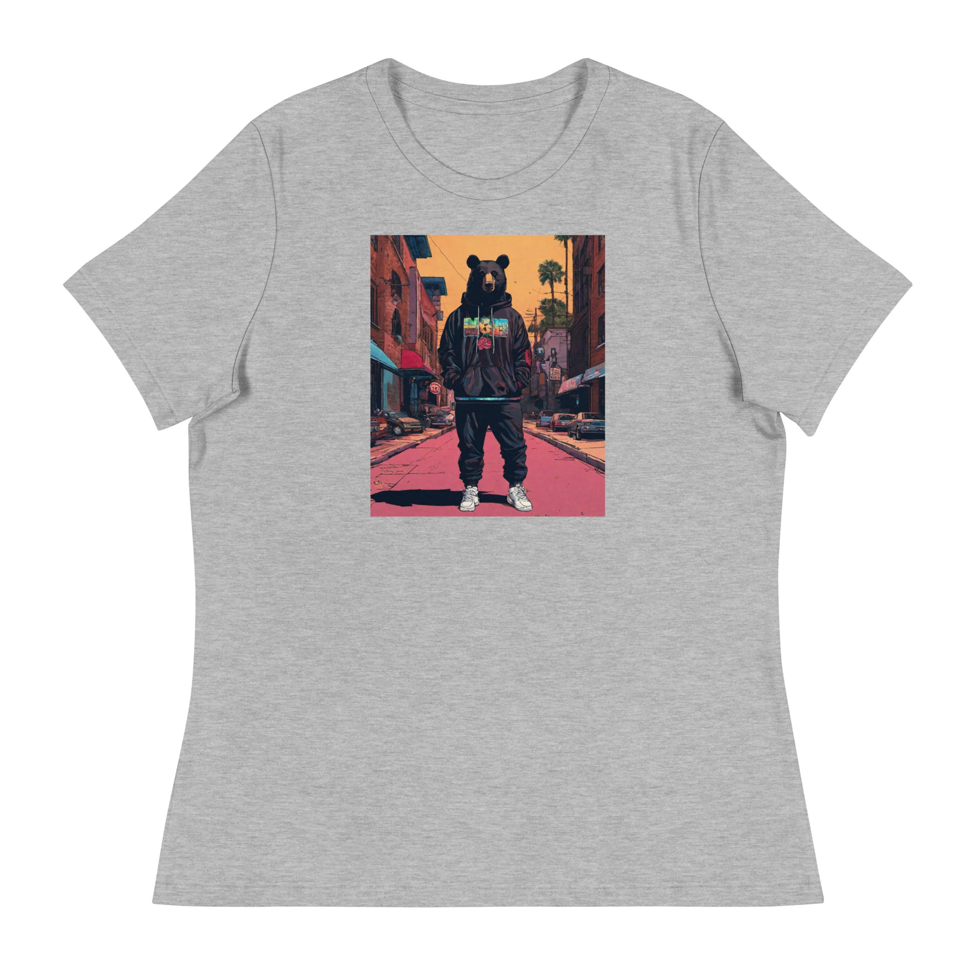 Urban Bear Women's Graphic T-Shirt Athletic Heather