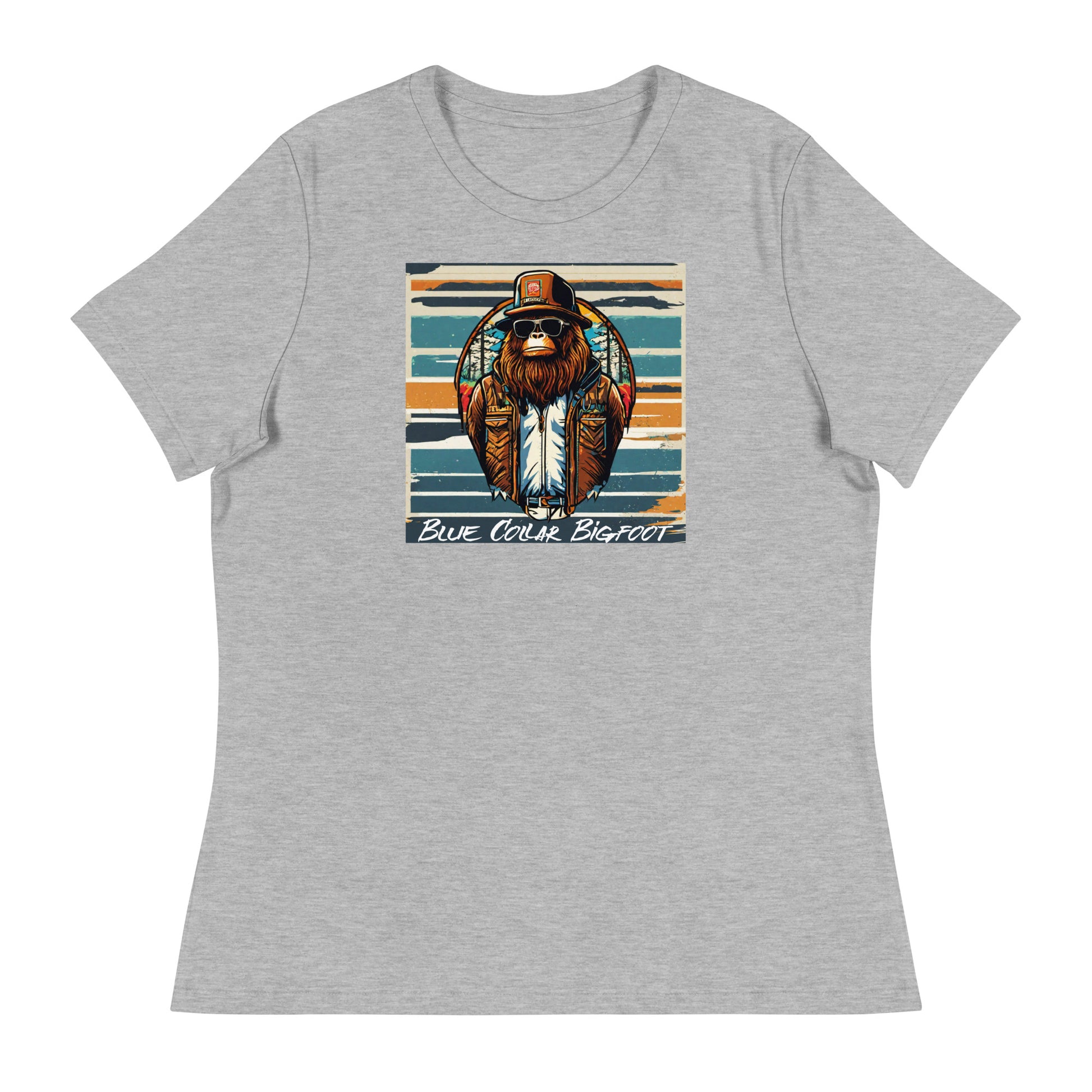 Blue-Collar Bigfoot Women's Graphic T-Shirt Athletic Heather