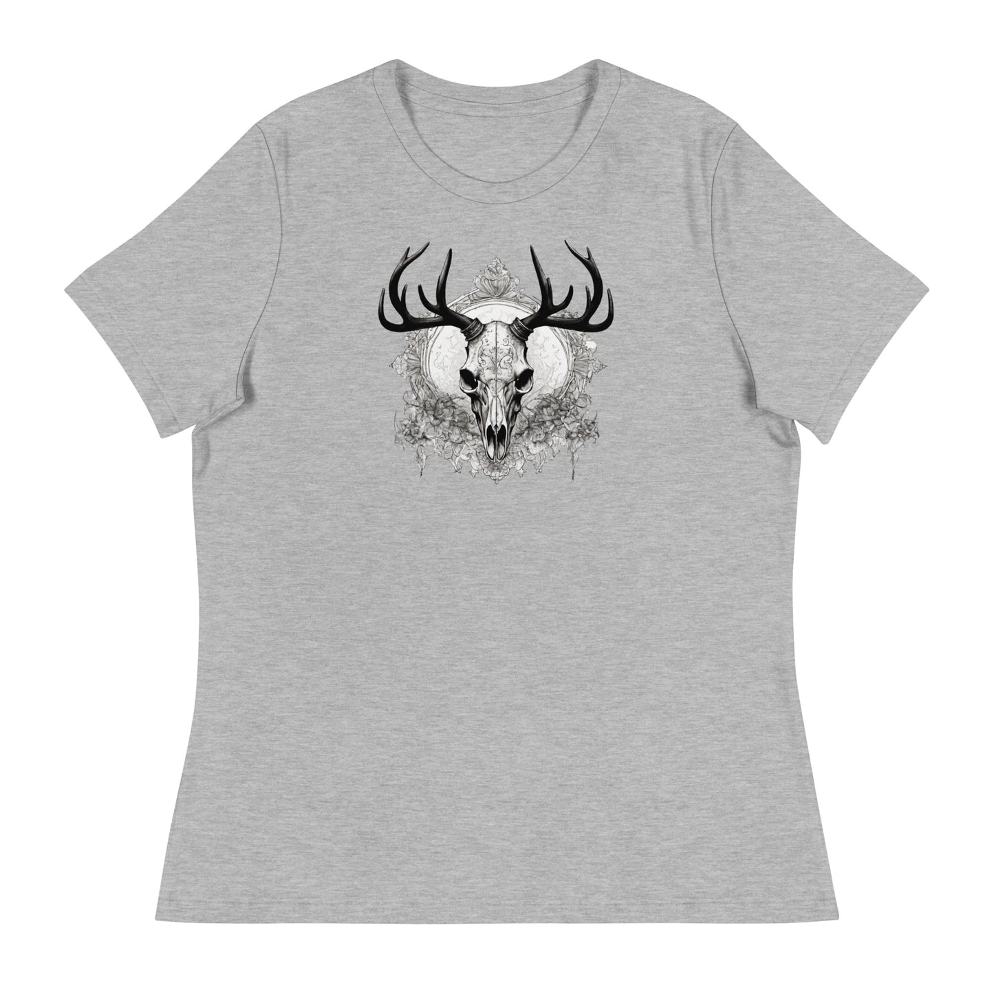 Decorative Deer Skull Women's T-Shirt Athletic Heather