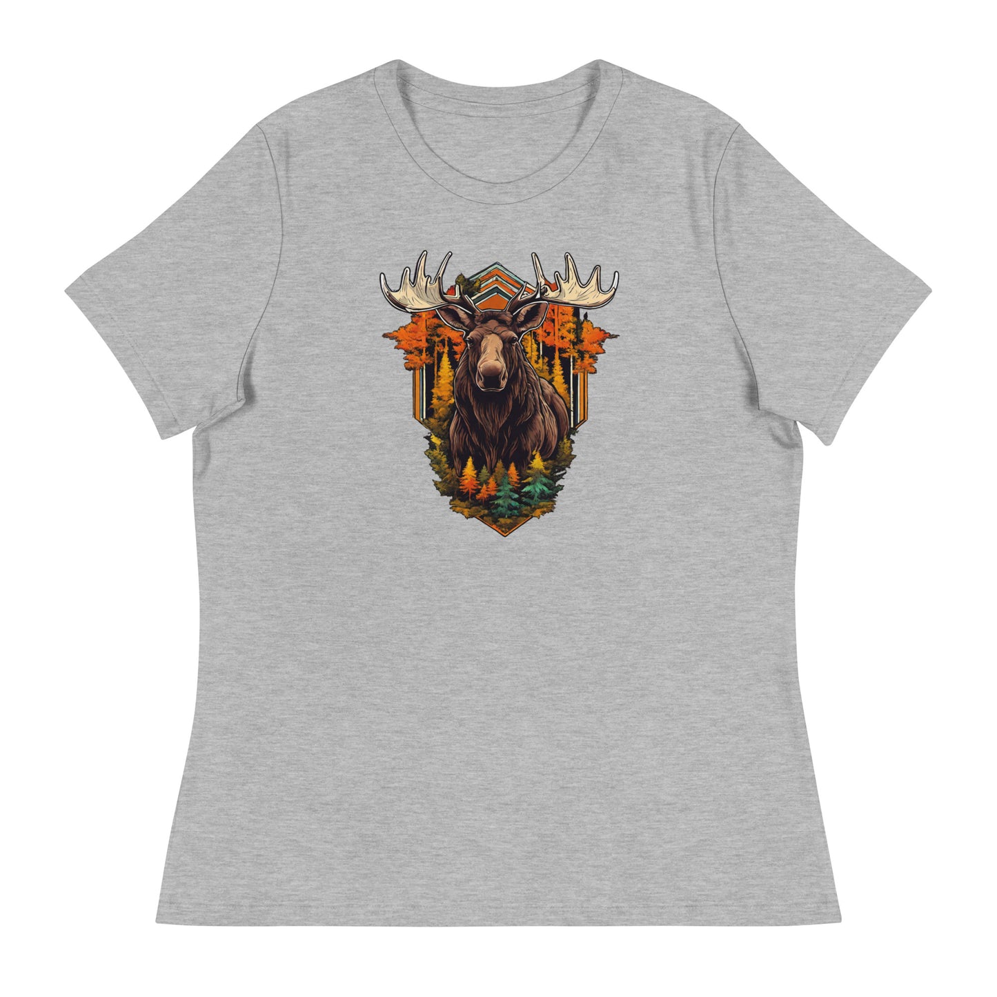 Moose & Forest Emblem Women's T-Shirt Athletic Heather
