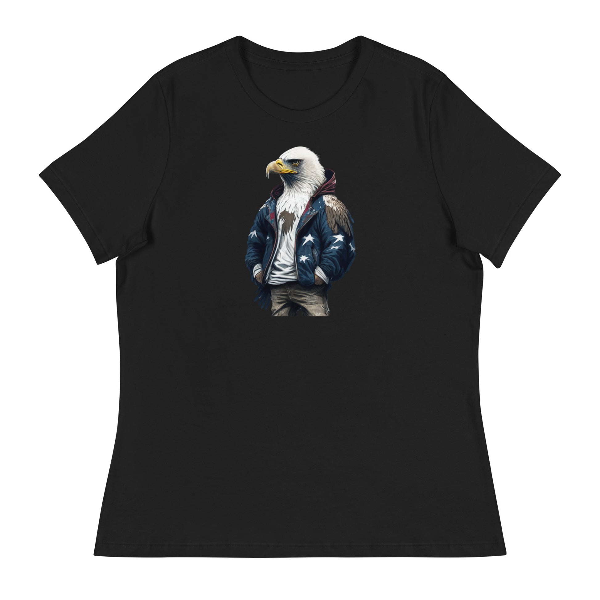 Patriotic American Bald Eagle Women's T-Shirt Black