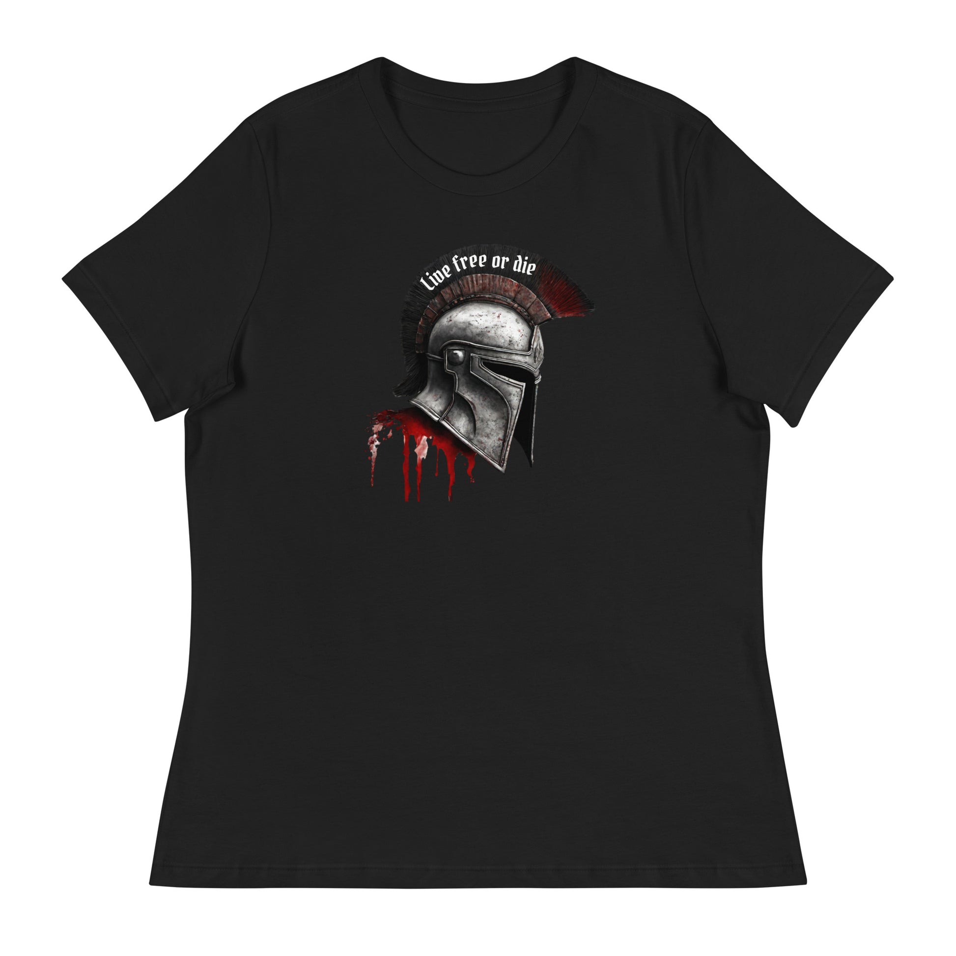 Live Free Spartan Women's Graphic T-Shirt Black