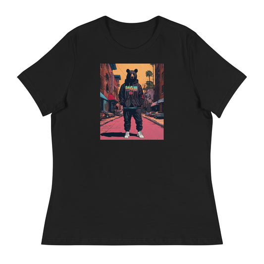 Urban Bear Women's Graphic T-Shirt Black