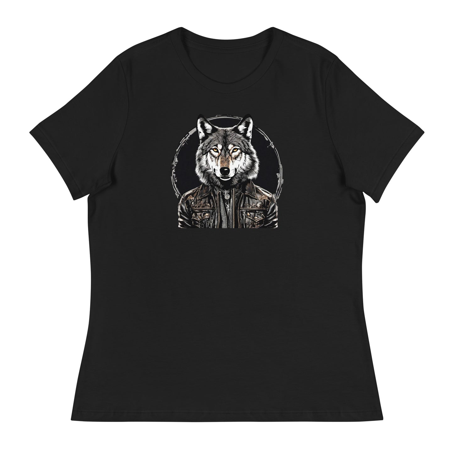 Golden-Eyed Lone Wolf Women's T-Shirt Black