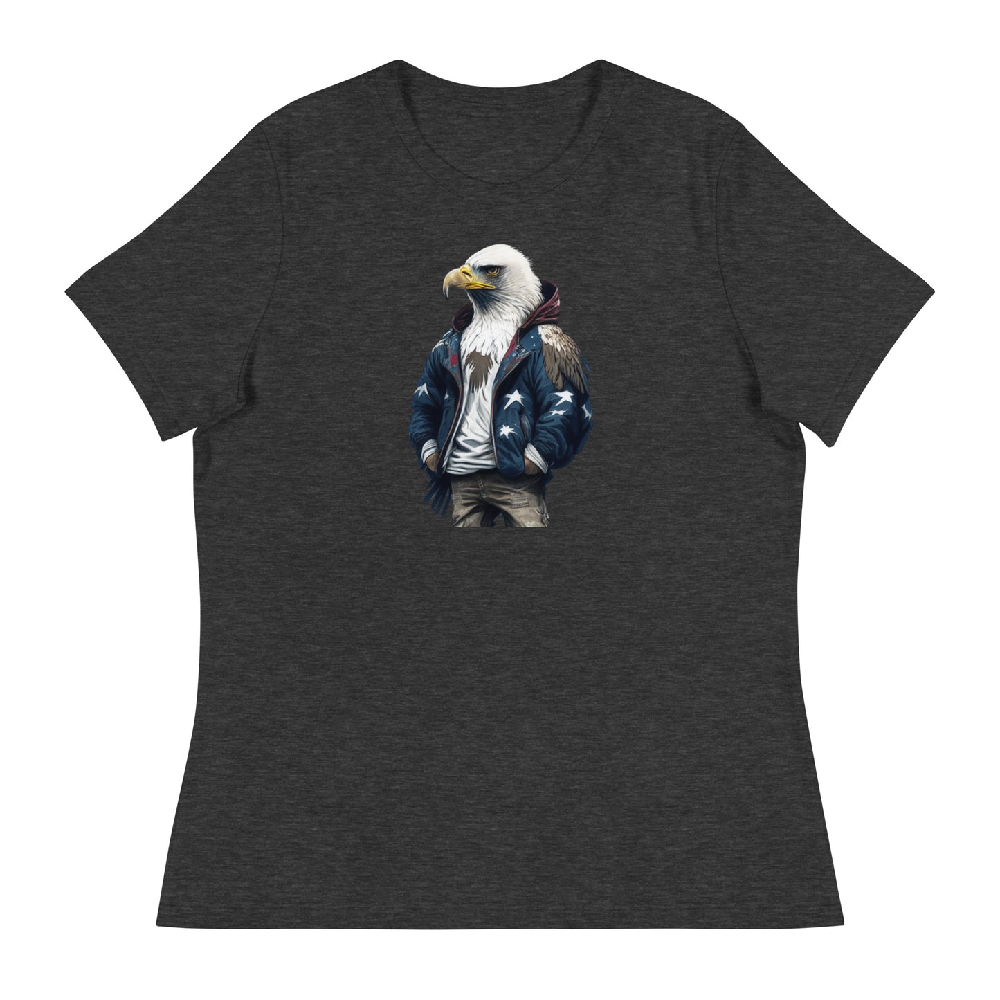 Patriotic American Bald Eagle Women's T-Shirt Dark Grey Heather