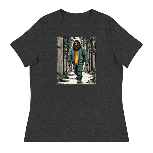 Sasquatch Encounter Women's Graphic T-Shirt Dark Grey Heather