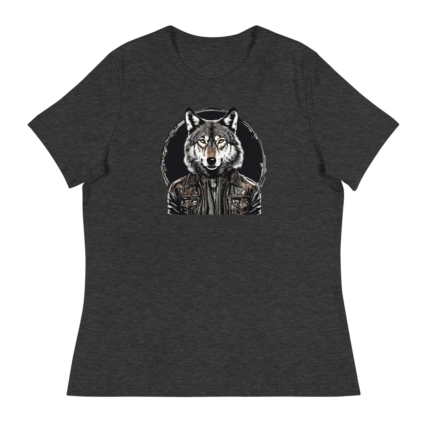 Golden-Eyed Lone Wolf Women's T-Shirt Dark Grey Heather
