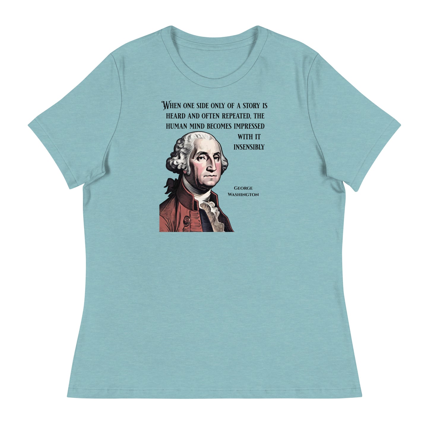 Washington's Wisdom Women's T-Shirt Heather Blue Lagoon