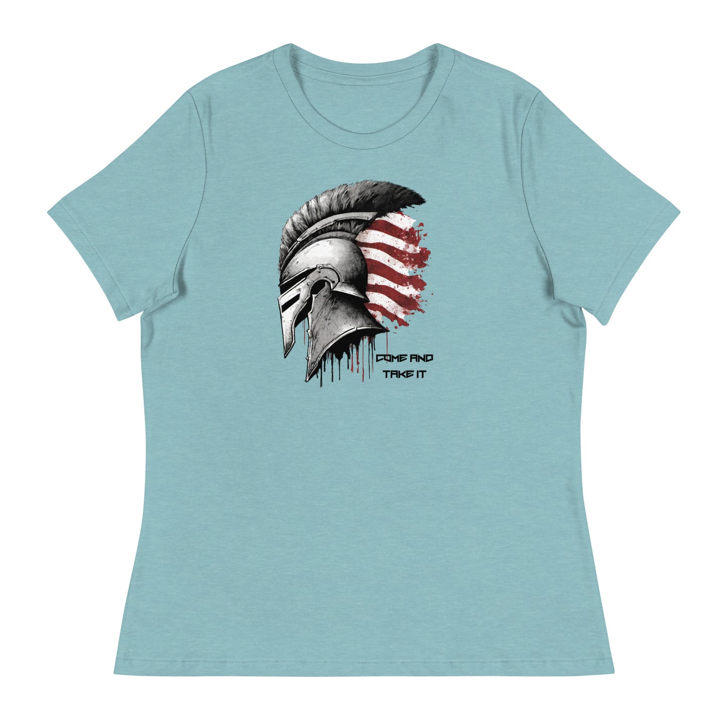 Come And Take It Spartan Women's Graphic T-Shirt Heather Blue Lagoon