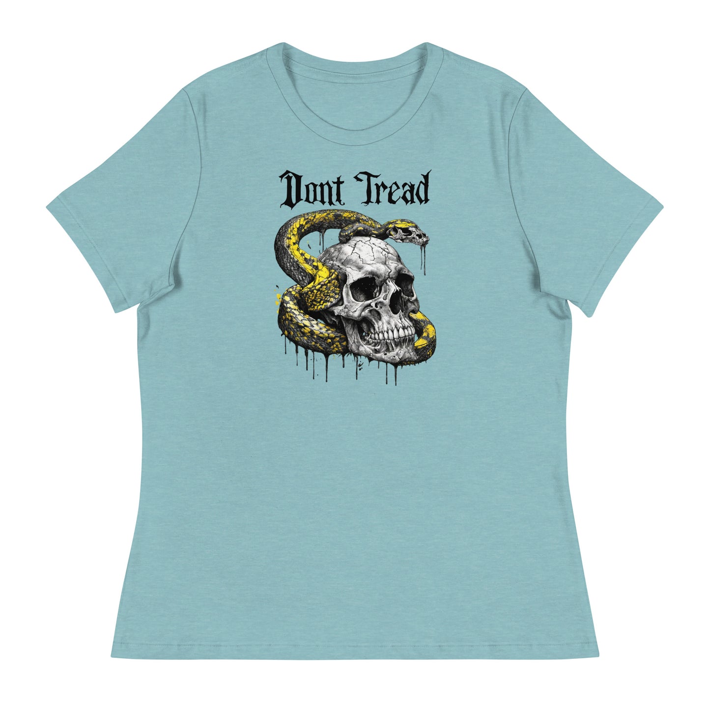 Don't Tread Snake & Skull 2nd Amendment Women's T-Shirt Heather Blue Lagoon