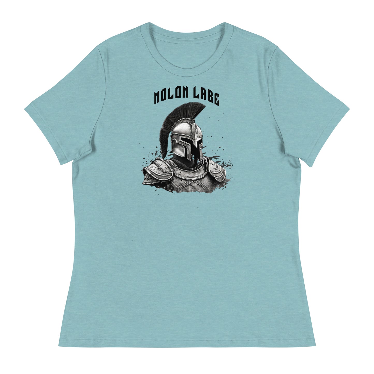 Molon Labe Spartan Women's Graphic T-Shirt Heather Blue Lagoon