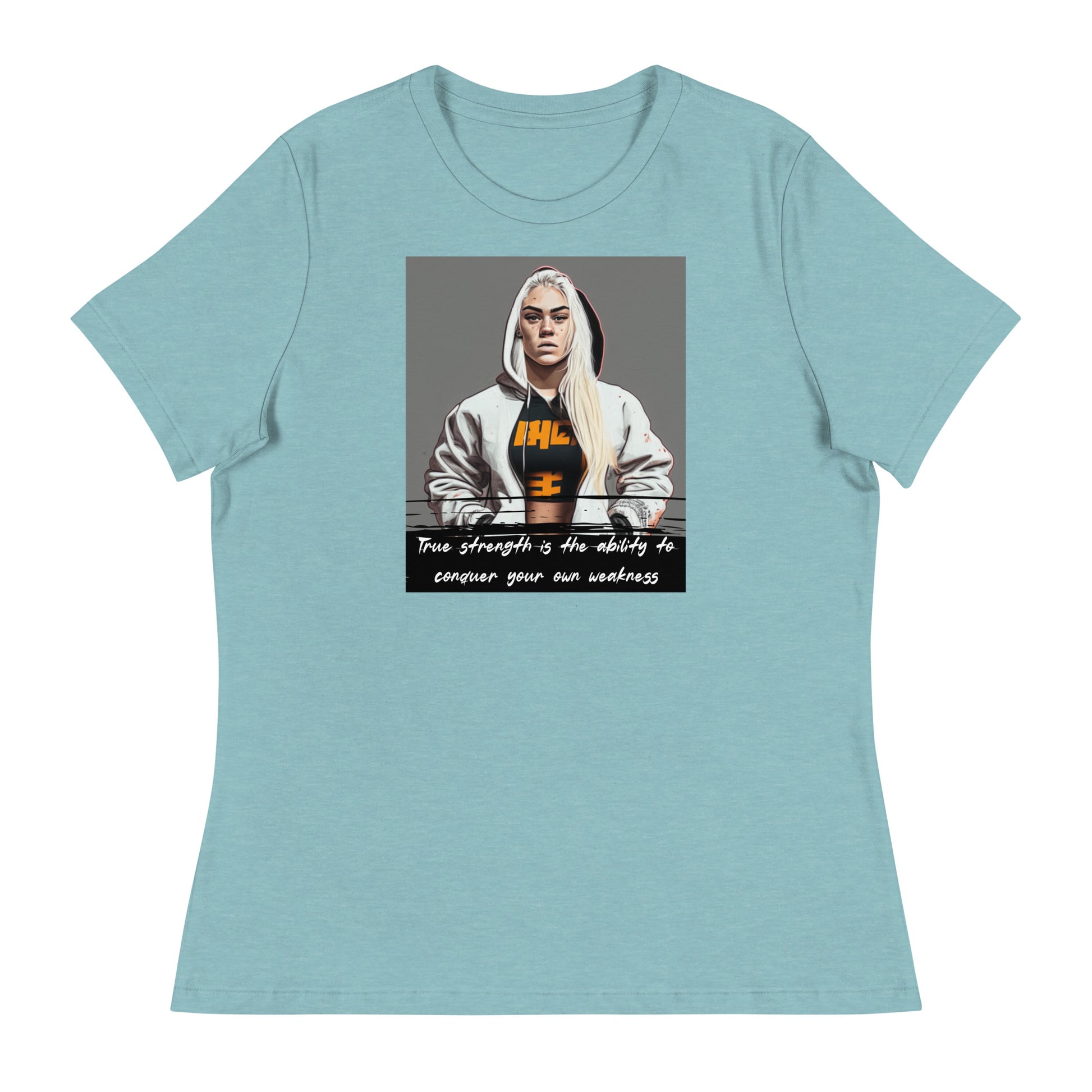 True Strength Women's Graphic T-Shirt Heather Blue Lagoon