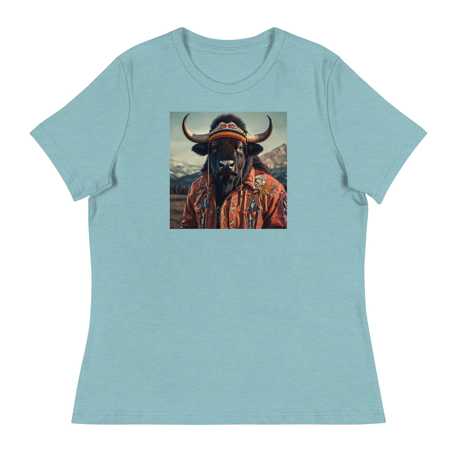 Wild Buffalo Women's Graphic T-Shirt Heather Blue Lagoon