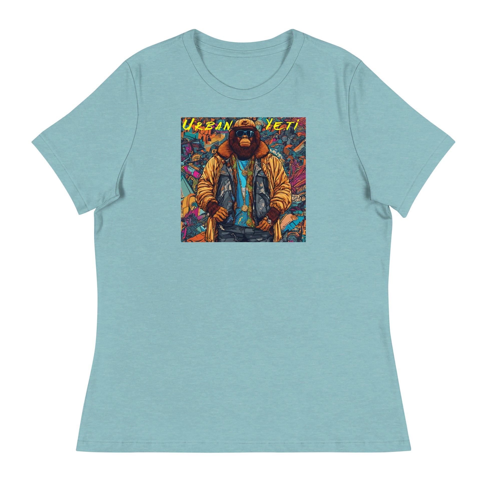 Bigfoot: The Urban Yeti Women's T-Shirt Heather Blue Lagoon
