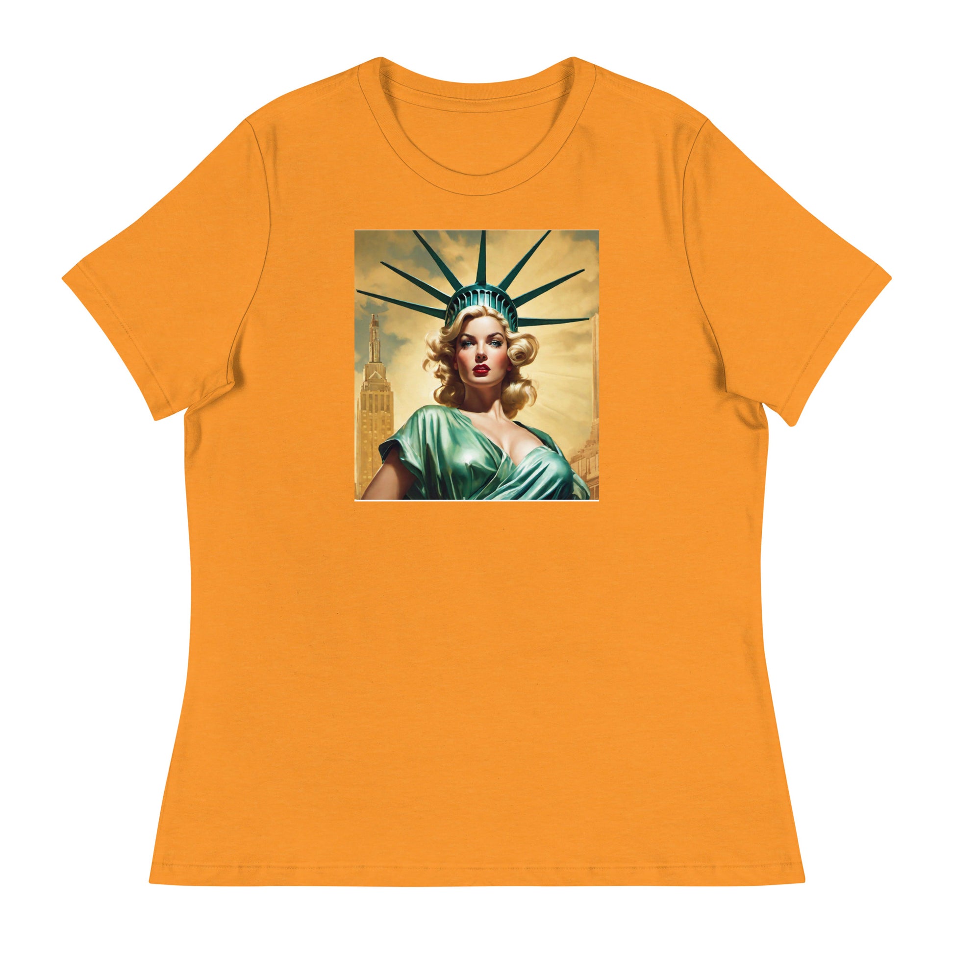 Beautiful Lady Liberty Women's T-Shirt Heather Marmalade