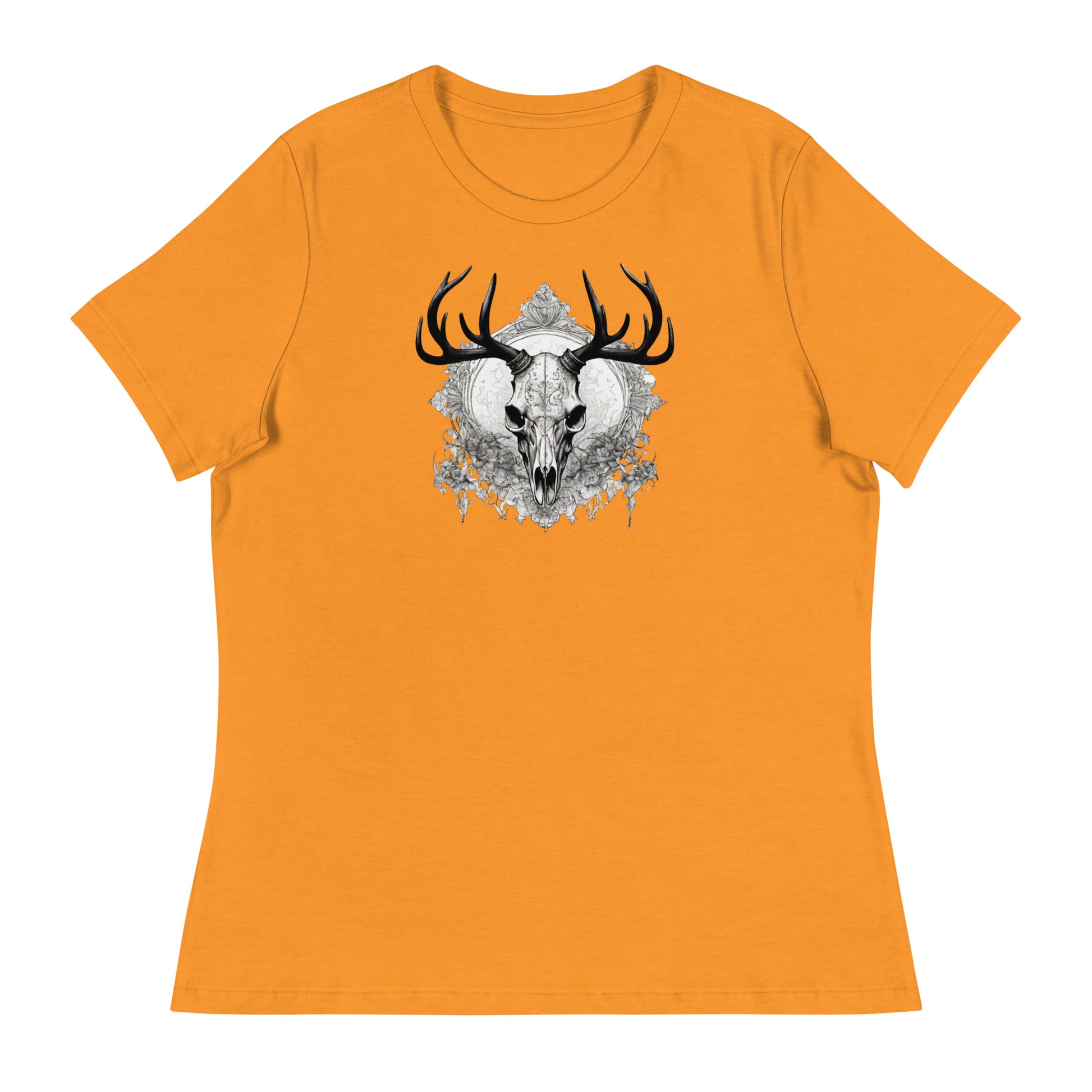 Decorative Deer Skull Women's T-Shirt Heather Marmalade