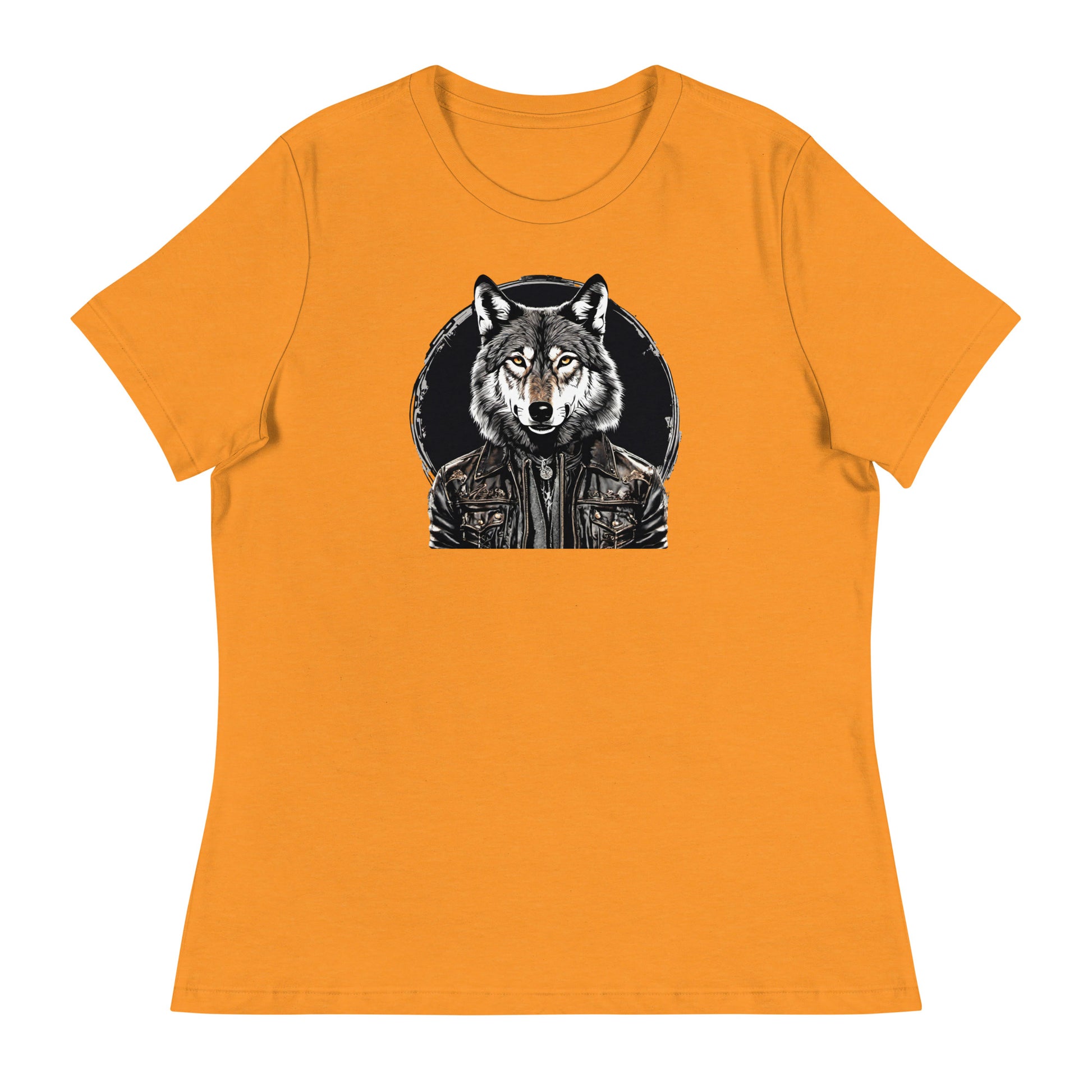 Golden-Eyed Lone Wolf Women's T-Shirt Heather Marmalade