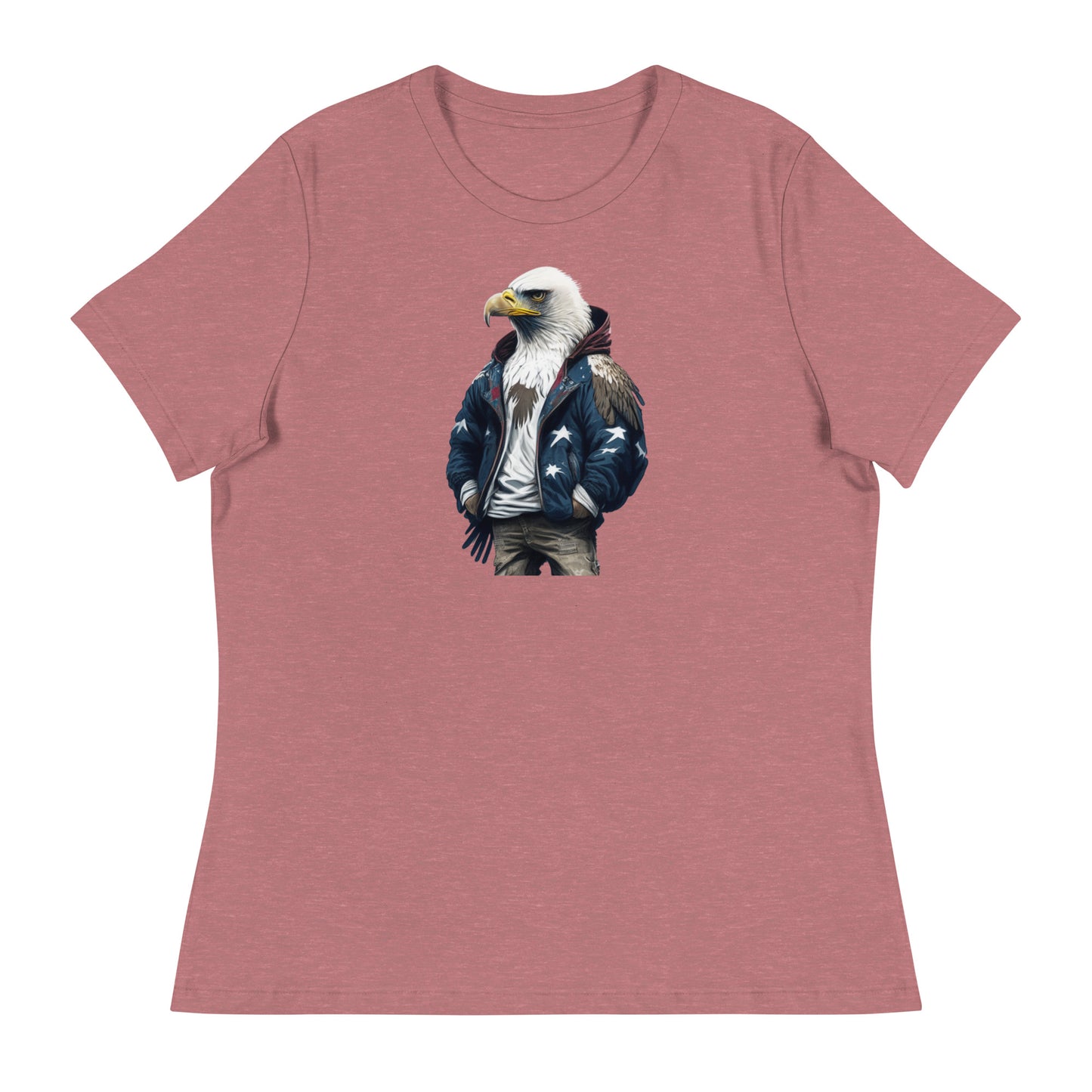 Patriotic American Bald Eagle Women's T-Shirt Heather Mauve