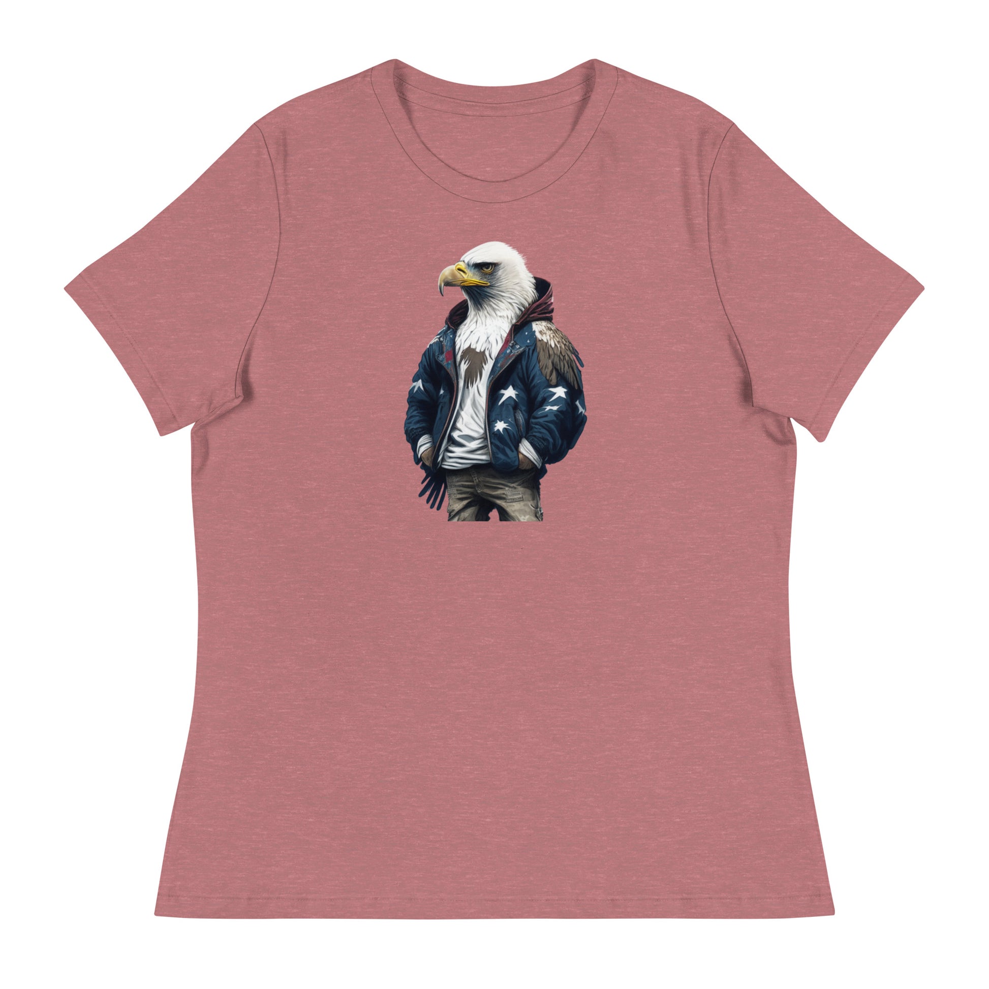 Patriotic American Bald Eagle Women's T-Shirt Heather Mauve